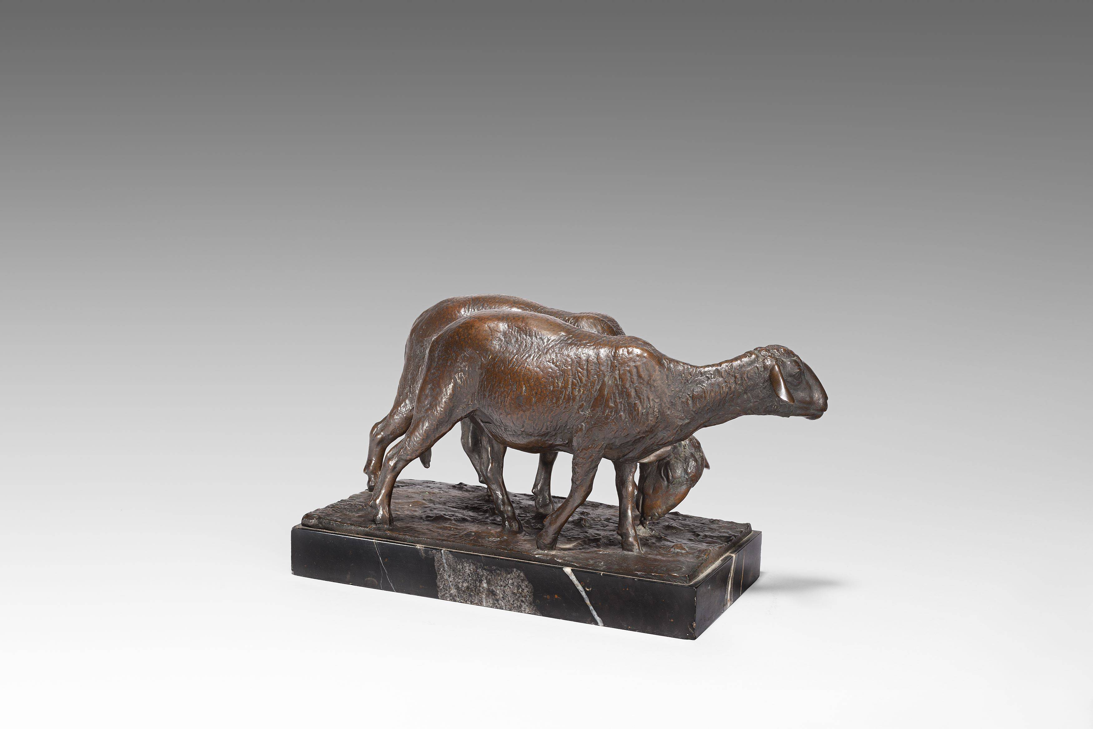 Auf diesem Bild ist das folgende Kunstwerk zu sehen: August Gaul. „Schafe“. 1901.