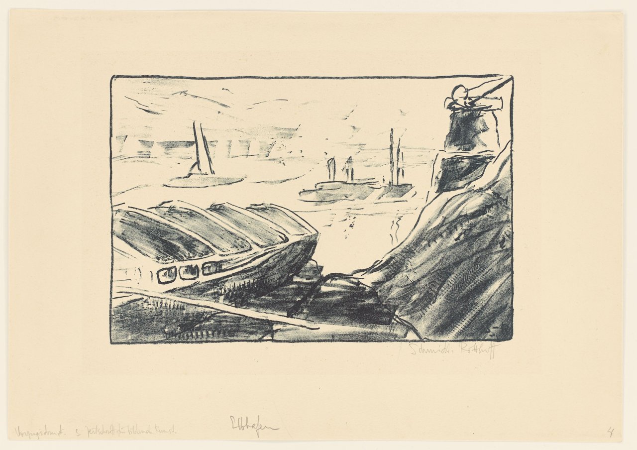 This picture shows the following artwork: Karl Schmidt-Rottluff. ”Elbhafen”. 1907.