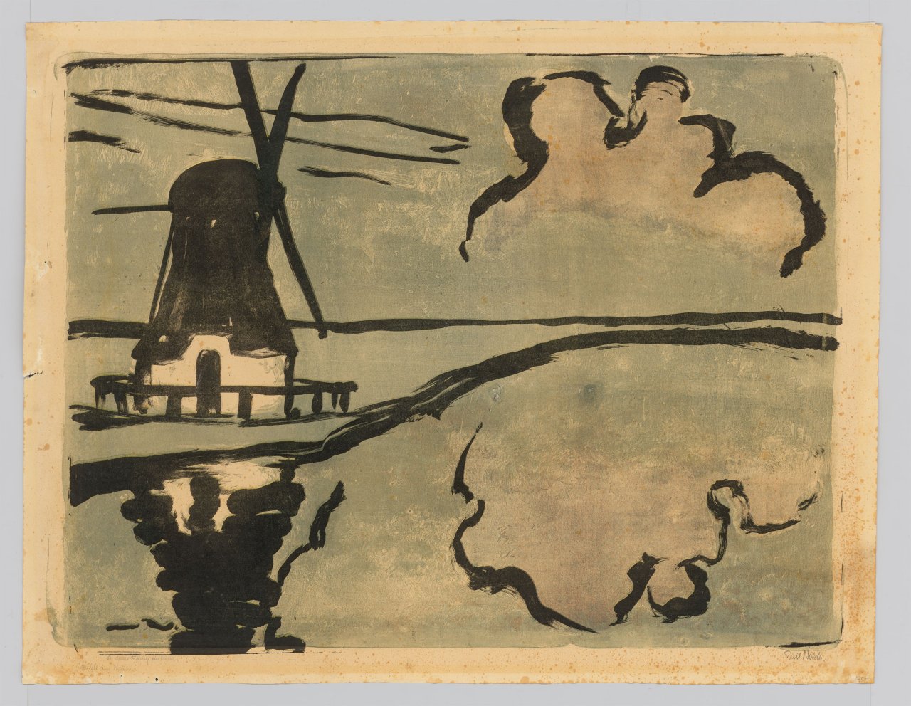 This picture shows the following artwork: Emil Nolde. ”Mühle am Wasser”. 1926.