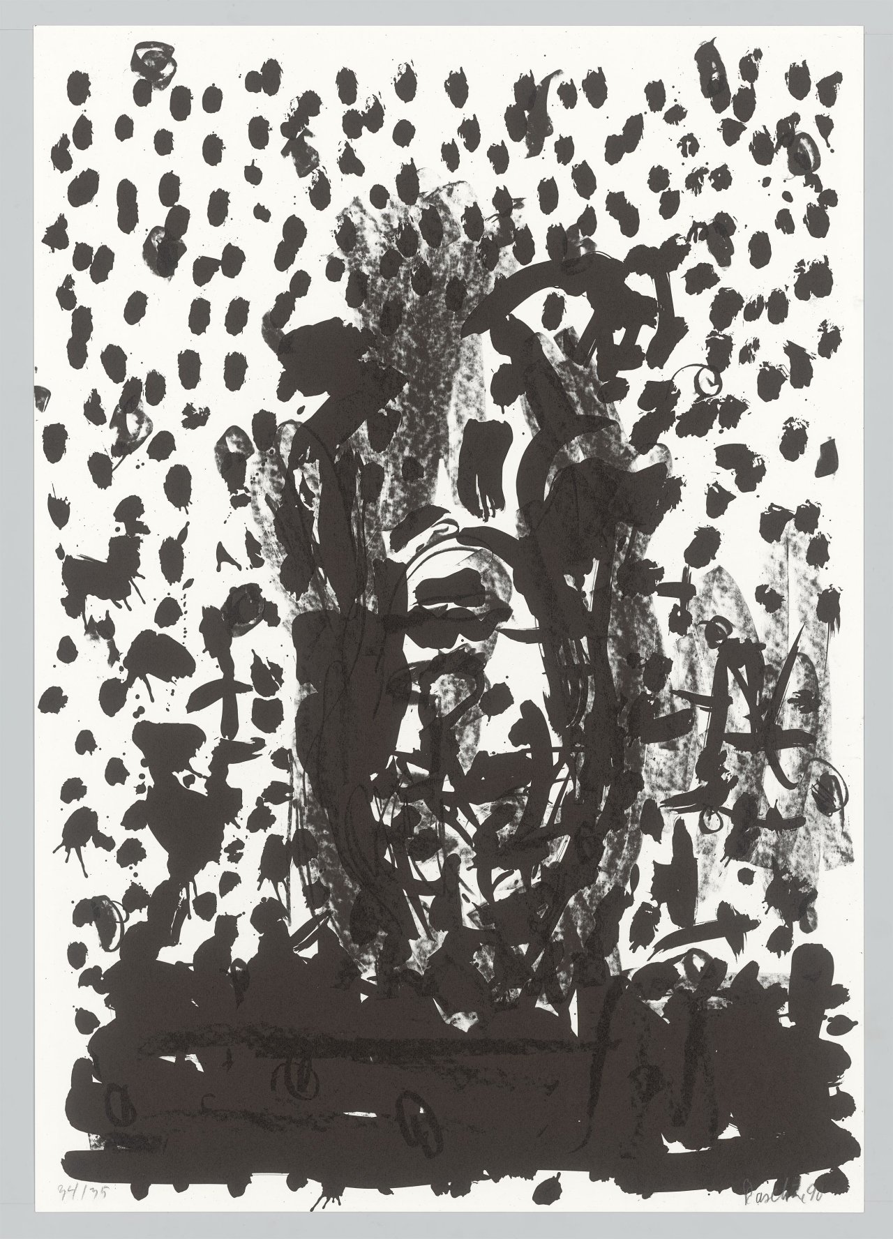 This picture shows the following artwork: Georg Baselitz. From: ”Georg Baselitz - Suite 45”. 1990.