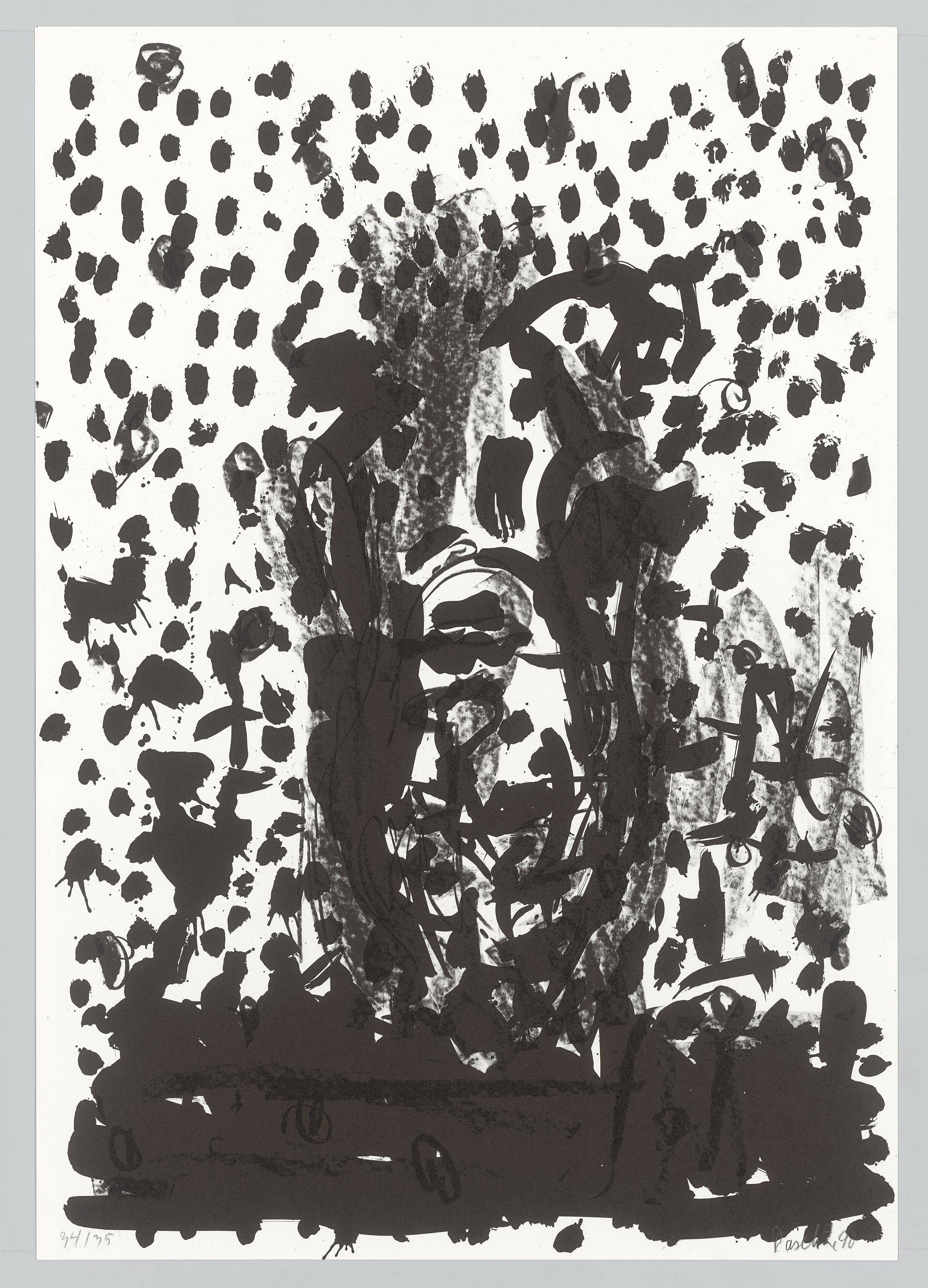 This picture shows the following artwork: Georg Baselitz. From: ”Georg Baselitz - Suite 45”. 1990.