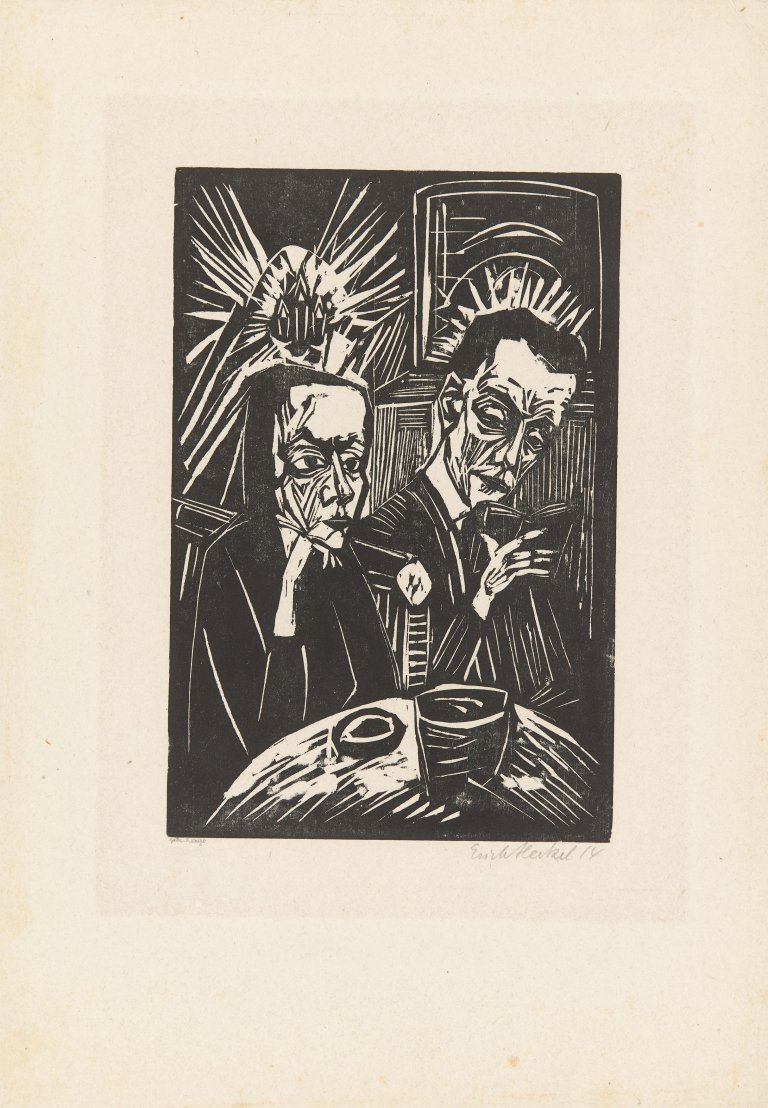 This picture shows the following artwork: Erich Heckel. ”Beim Vorlesen”. 1914.