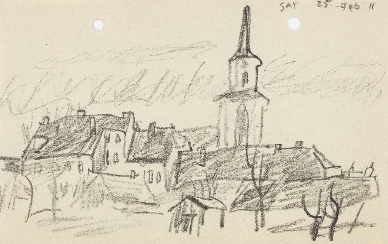 This picture shows the following artwork: Lyonel Feininger. ”Teltow”. 1911.