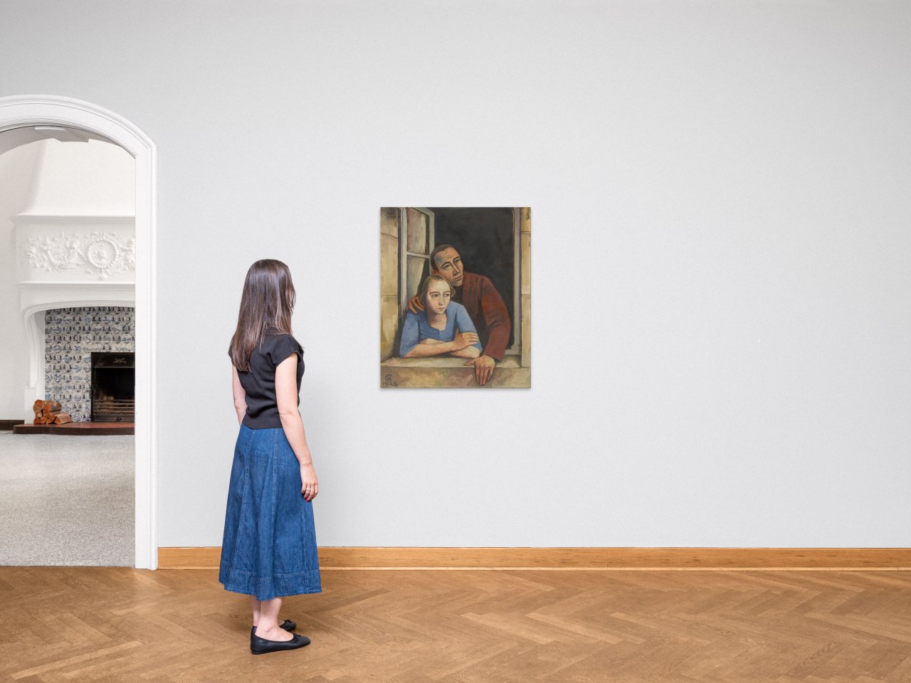 Auf diesem Bild ist das folgende Kunstwerk zu sehen: Karl Hofer. „Paar am Fenster“. 1925.