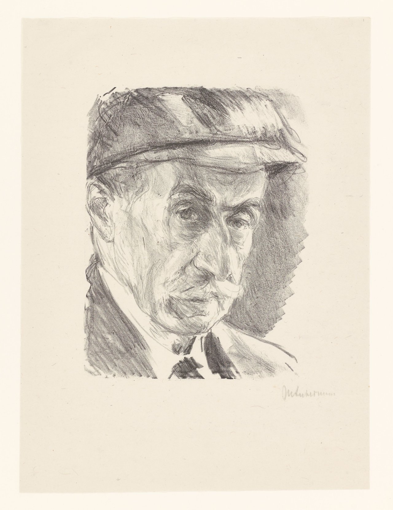This picture shows the following artwork: Max Liebermann. ”Selbstbildnis mit Mütze”. 1927.
