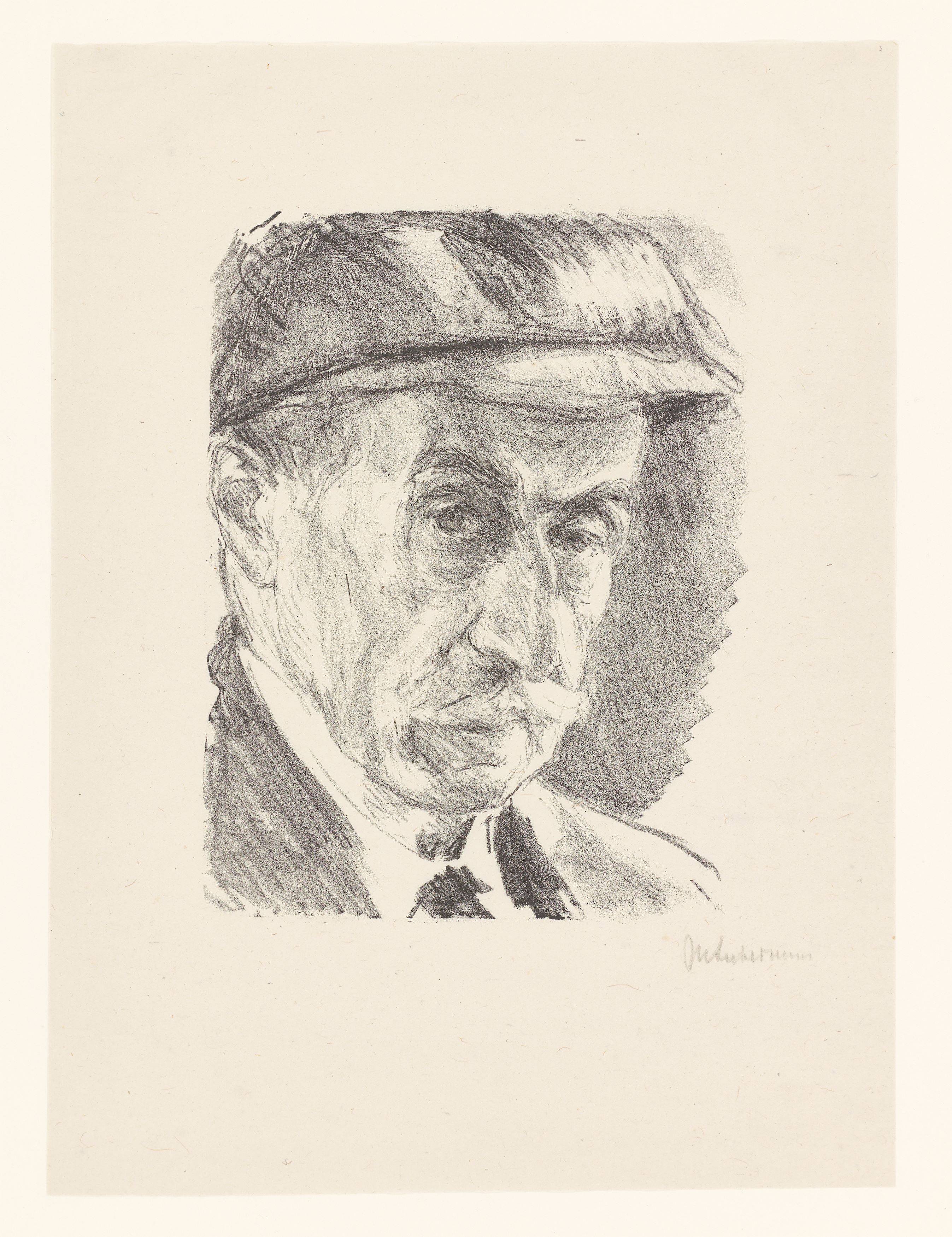 This picture shows the following artwork: Max Liebermann. ”Selbstbildnis mit Mütze”. 1927.