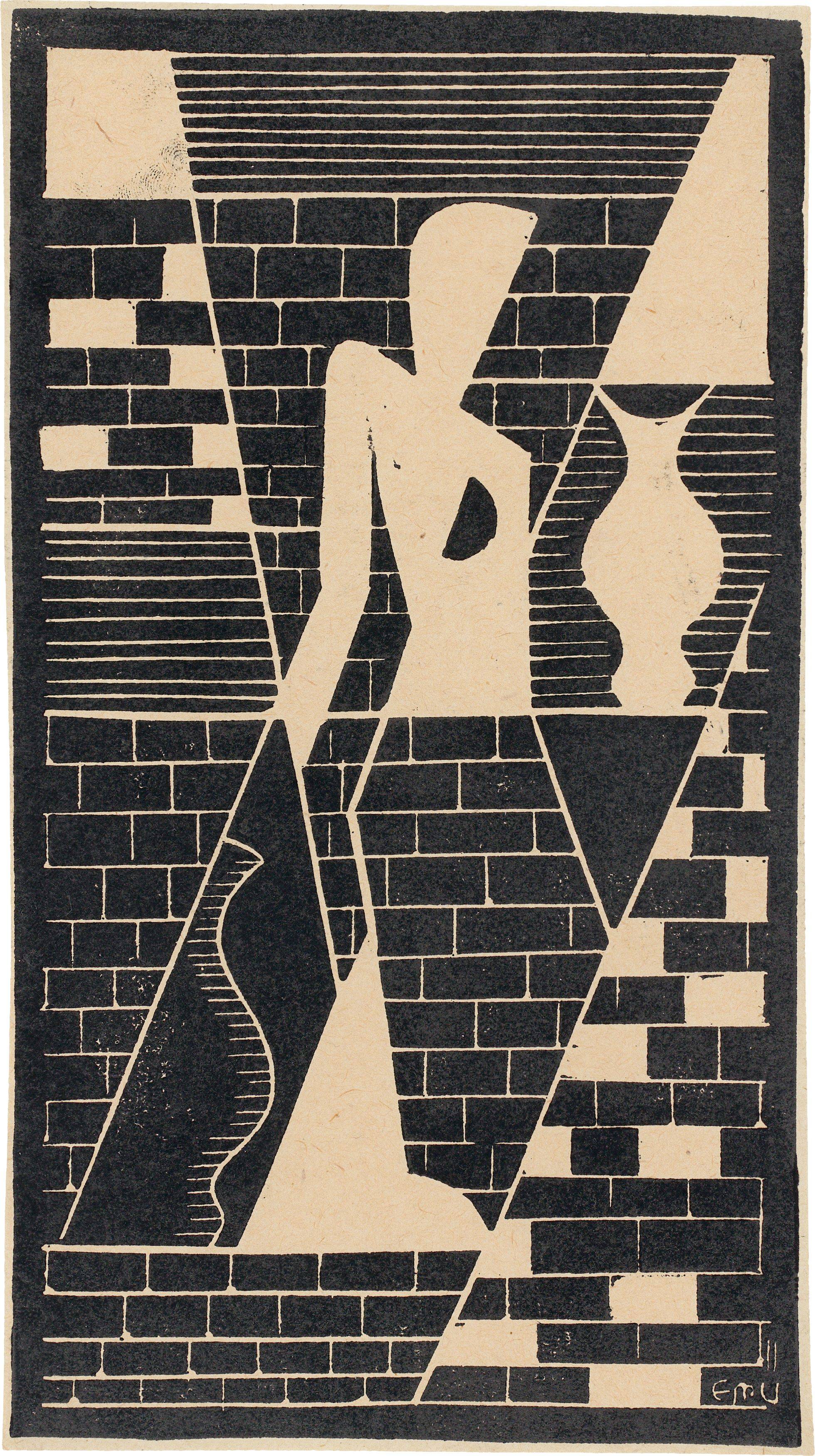 This picture shows the following artwork: Erich Müller-Kraus. Female nude with vase. 1931.