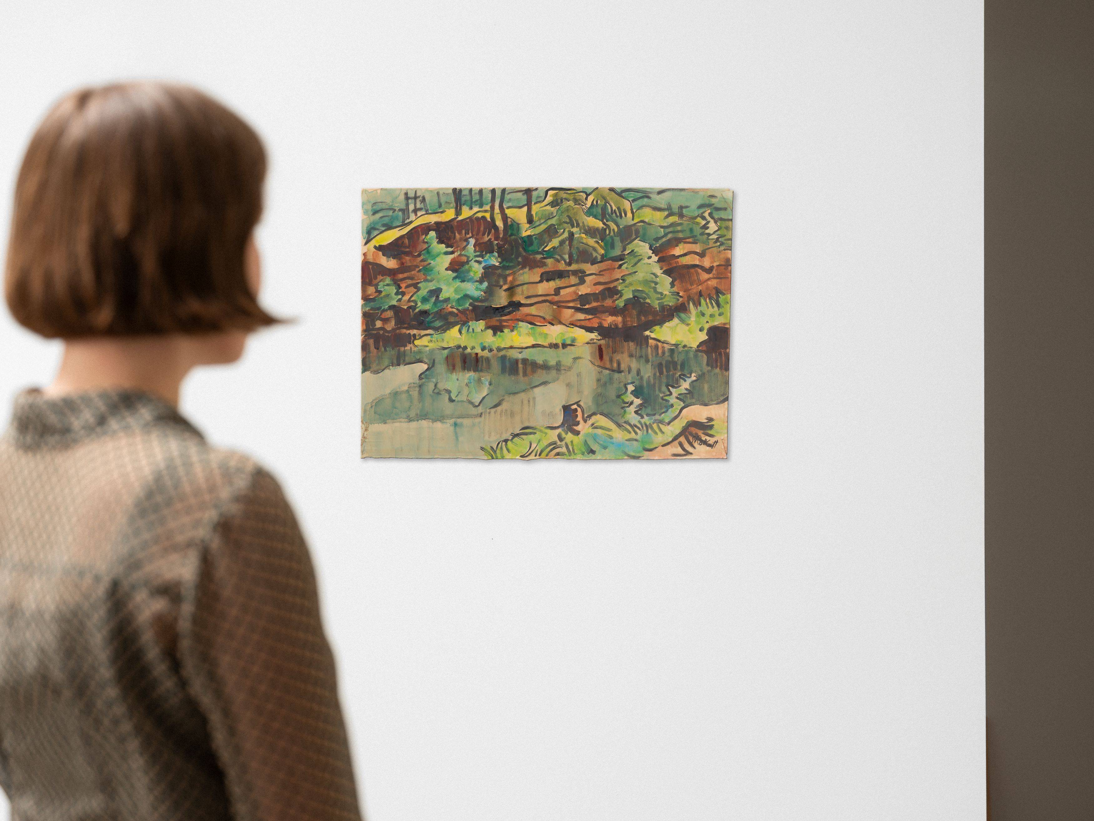 Auf diesem Bild ist das folgende Kunstwerk zu sehen: Karl Schmidt-Rottluff. Steinbruch mit Wassertümpel. Um 1943/46.