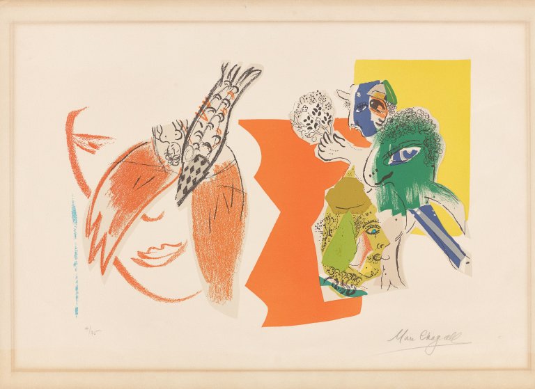 This picture shows the following artwork: Marc Chagall. ”Composition pour XXe Siècle”. 1966.