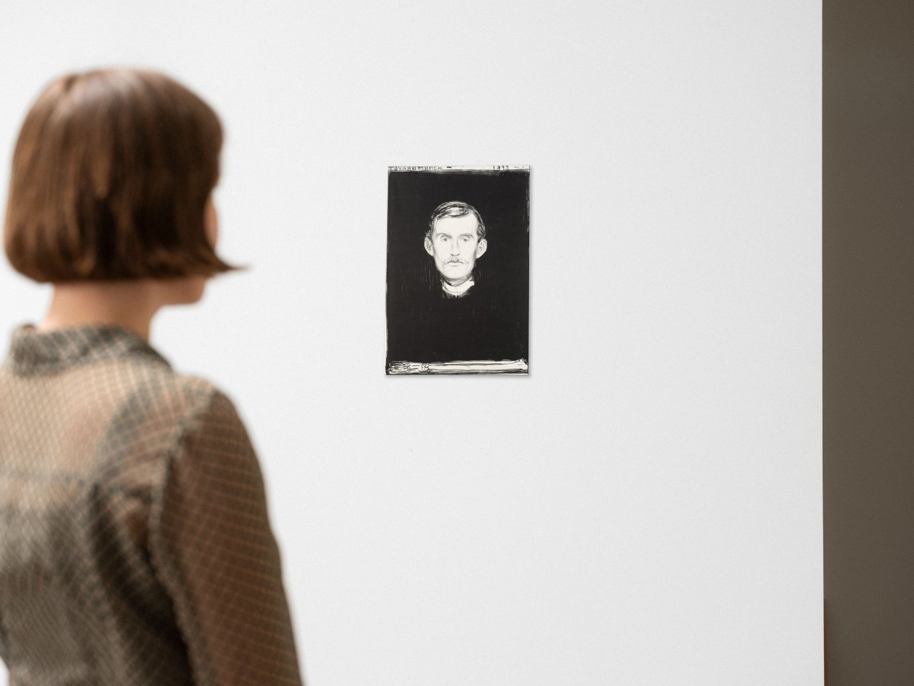 This picture shows the following artwork: Edvard Munch. ”Selbstporträt”. 1895.