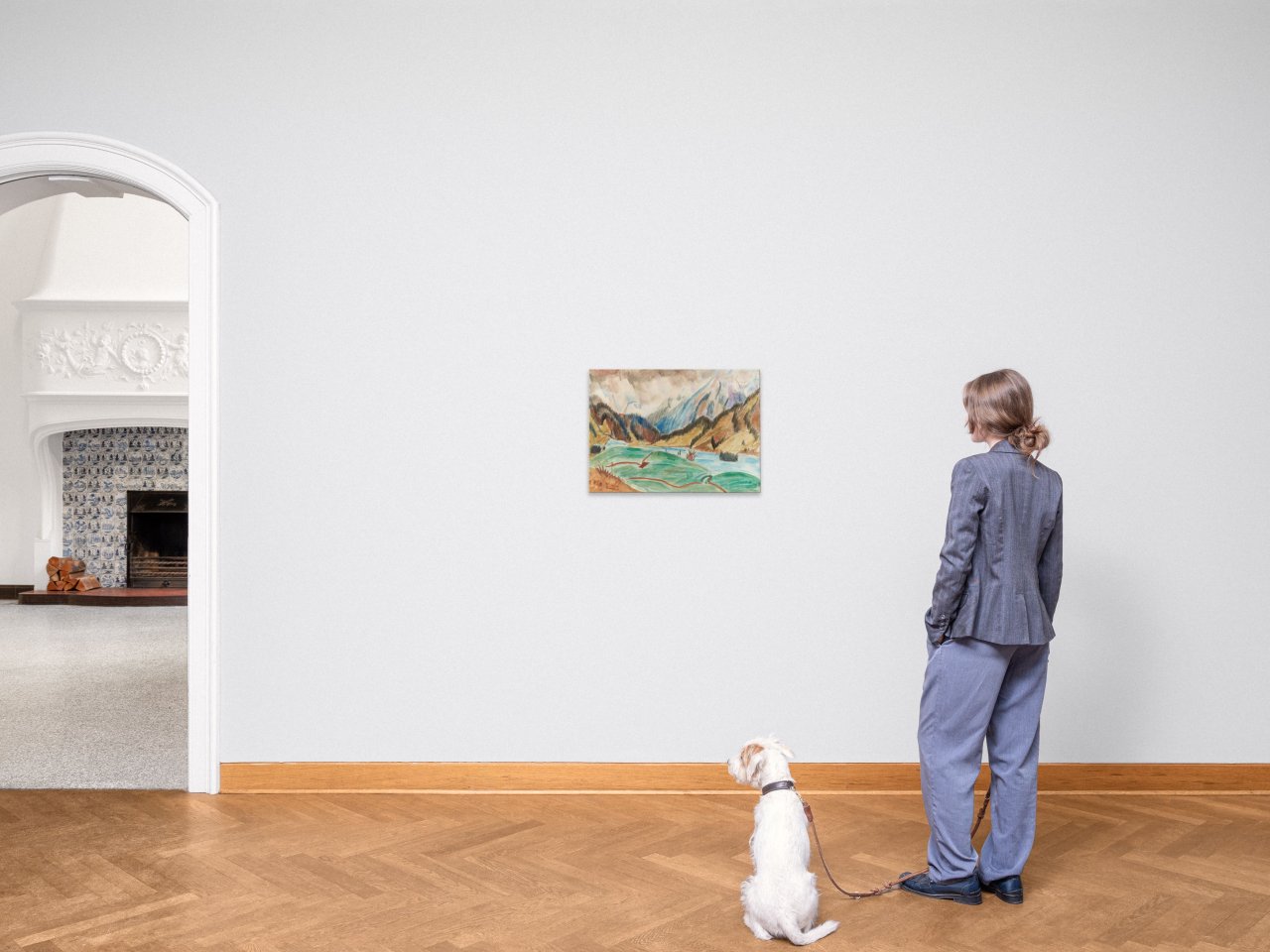 Auf diesem Bild ist das folgende Kunstwerk zu sehen: Erich Heckel. Flusslandschaft. Um 1921.