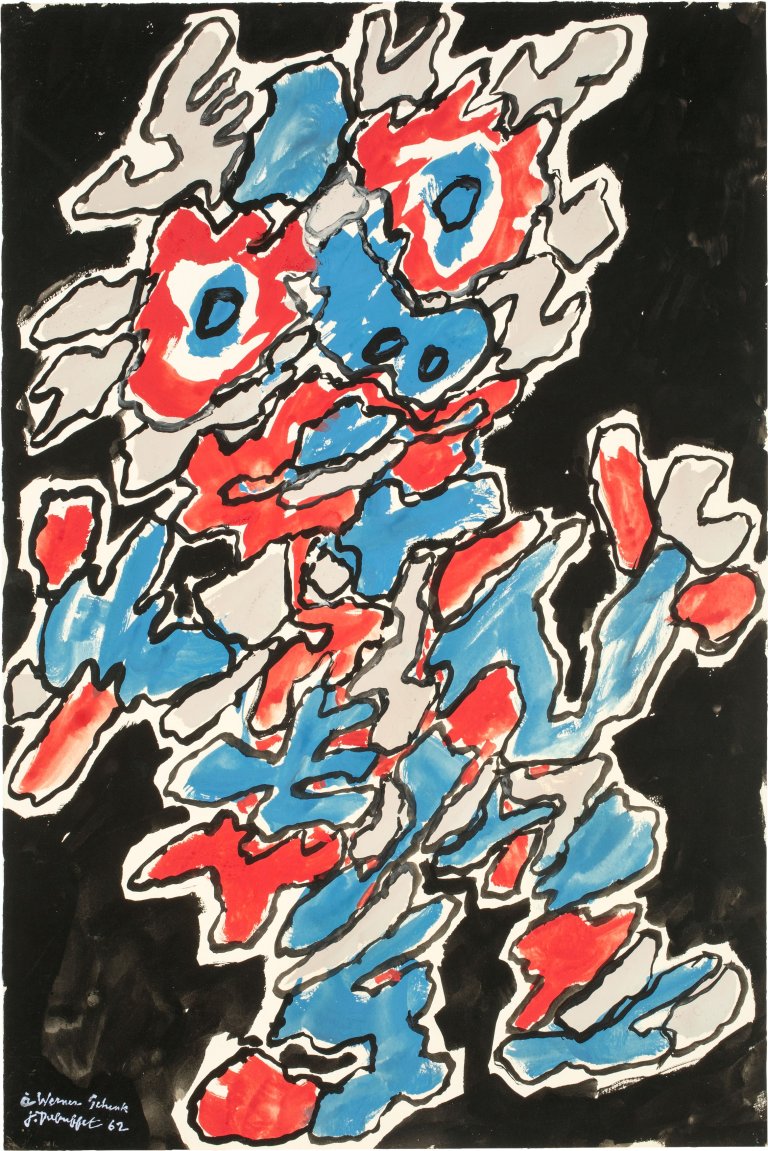 Auf diesem Bild ist das folgende Kunstwerk zu sehen: Jean Dubuffet. „Personnage des ‚Légendes‘“. 1962.