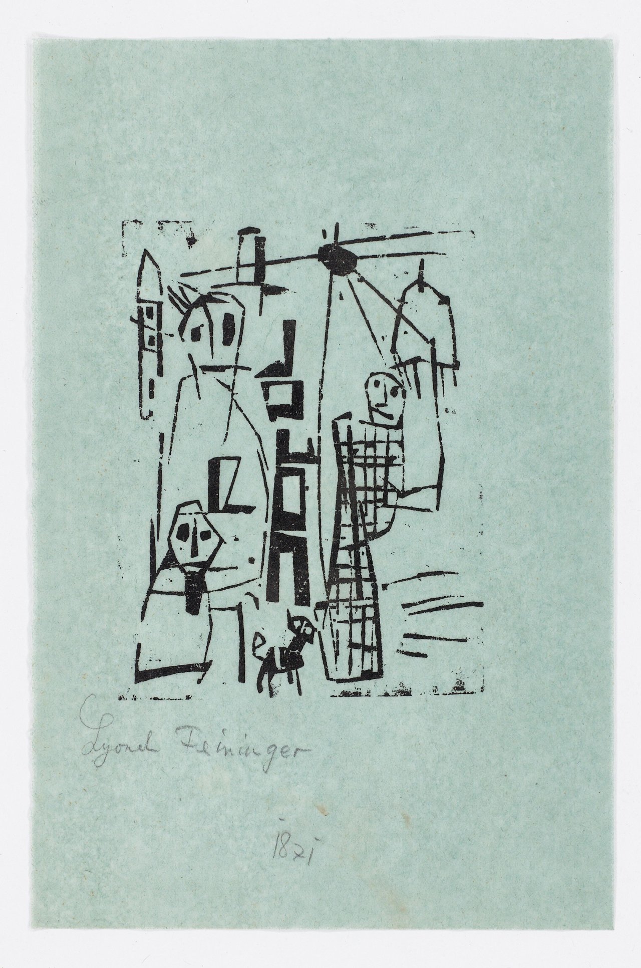 This picture shows the following artwork: Lyonel Feininger. ”Spaziergang”. 1918.