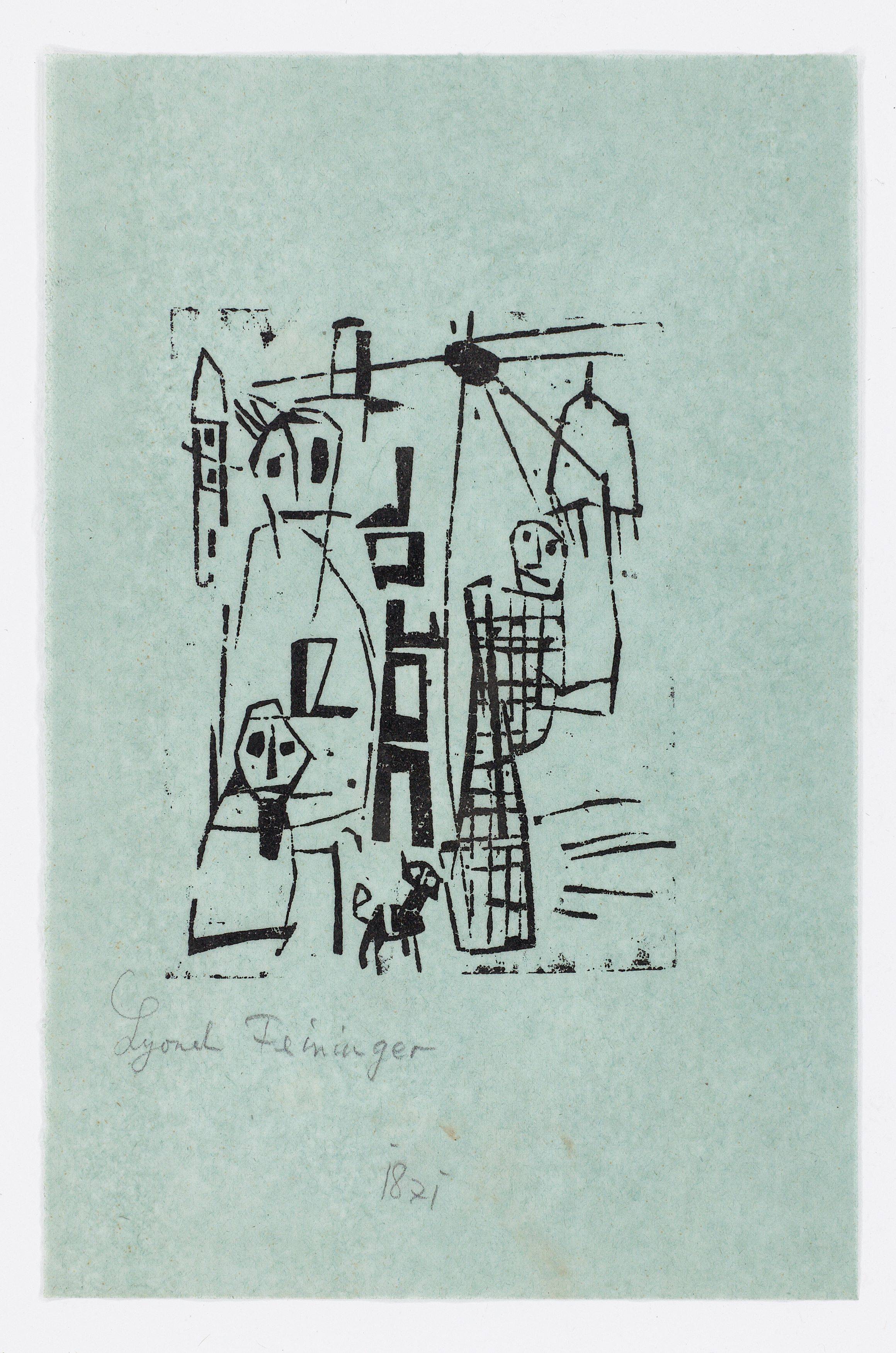 This picture shows the following artwork: Lyonel Feininger. ”Spaziergang”. 1918.