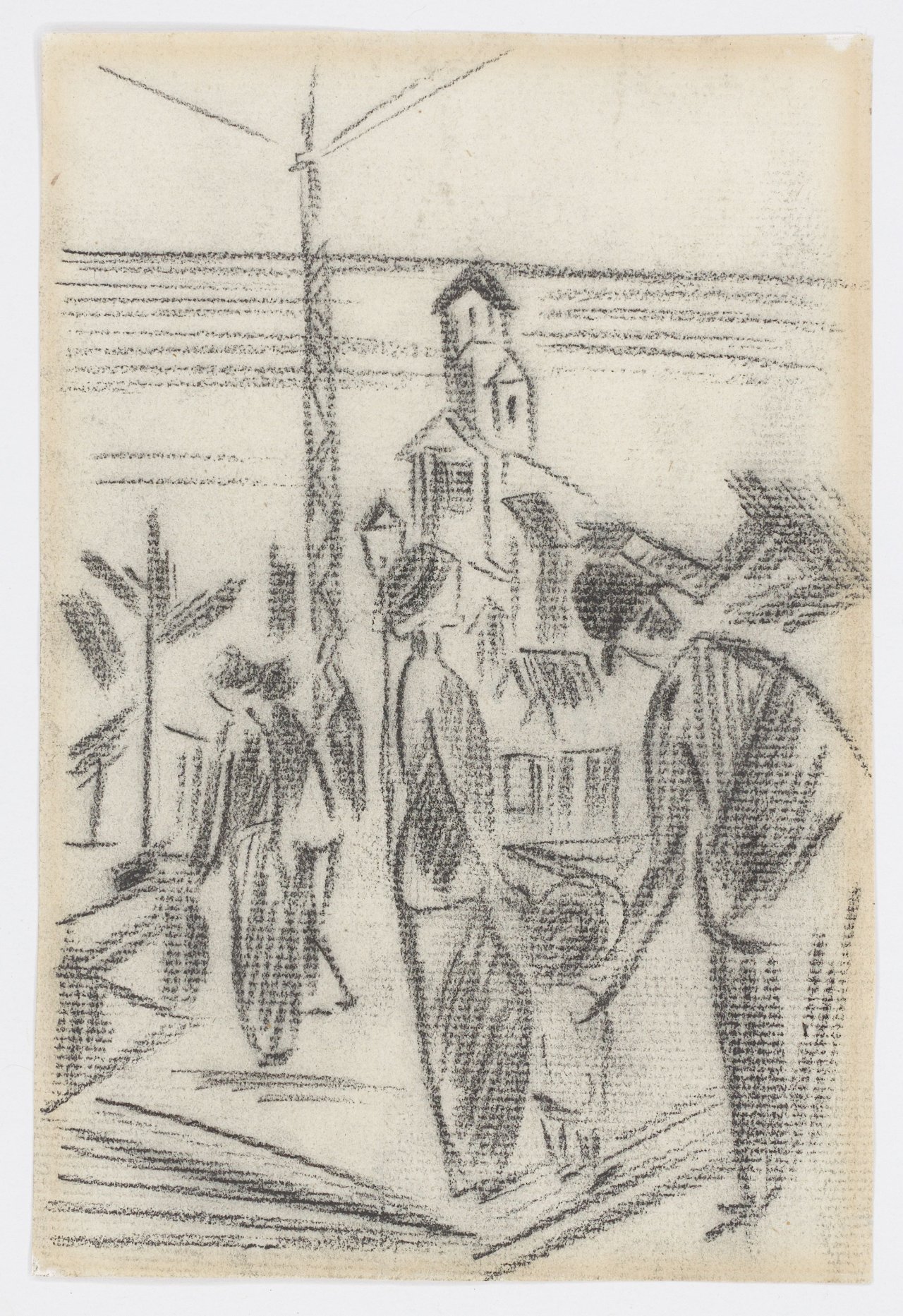 This picture shows the following artwork: August Macke. ”Leute auf der Brücke”. 1914.