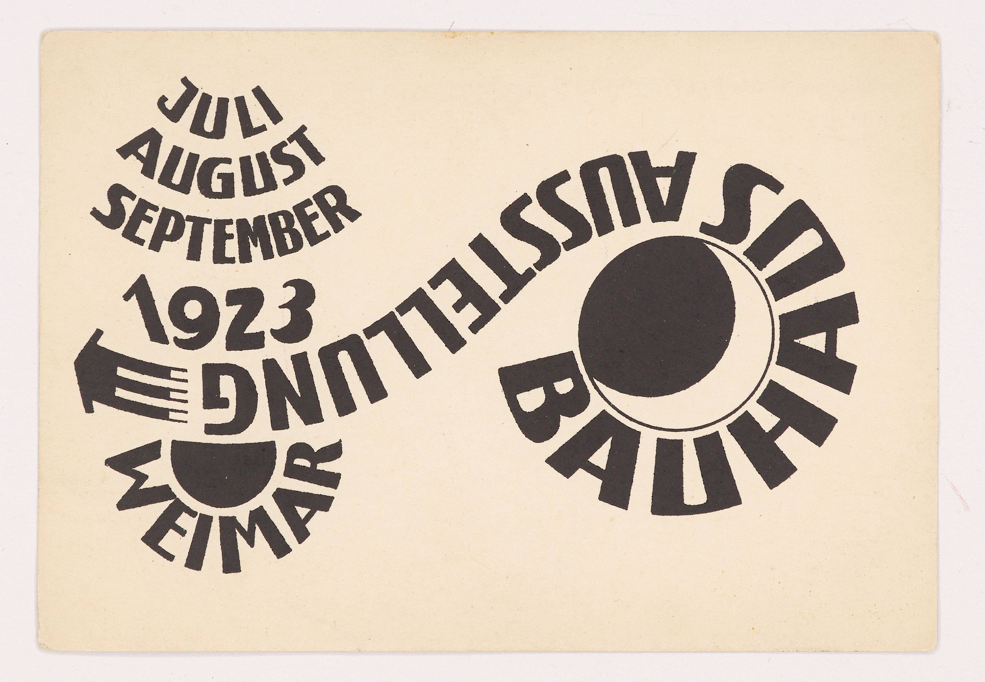 Auf diesem Bild ist das folgende Kunstwerk zu sehen: Ludwig Hirschfeld-Mack. „Bauhaus Ausstellung Weimar 1923 Juli August September“. 1923.