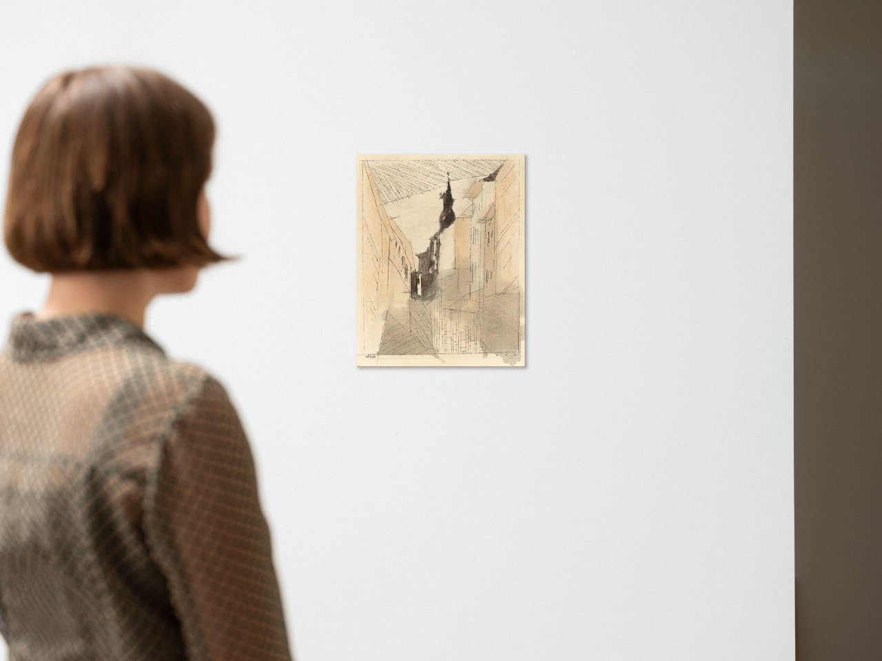 Auf diesem Bild ist das folgende Kunstwerk zu sehen: Lyonel Feininger. Street, Cammin (Recollection). 1947.