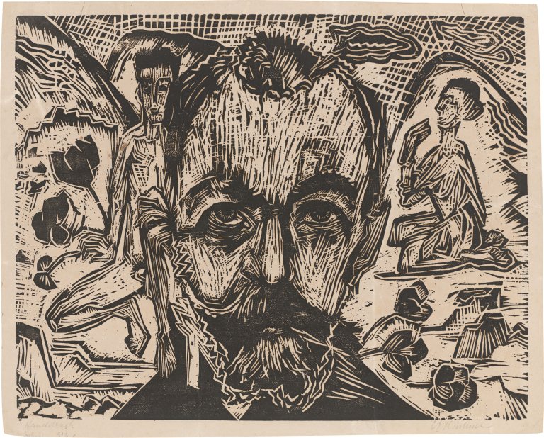 Auf diesem Bild ist das folgende Kunstwerk zu sehen: Ernst Ludwig Kirchner. „Hodlerkopf“. 1918.