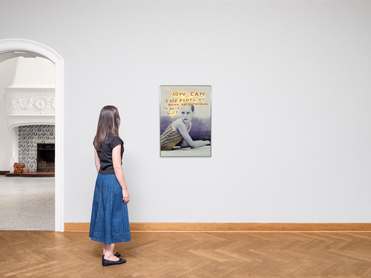 This picture shows the following artwork: Daniele Buetti. Light box # 87. How can the Drops of Water know themselves to be a River?. 2002.