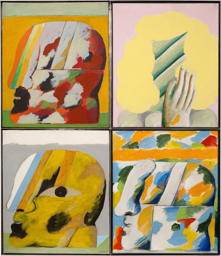 Auf diesem Bild ist das folgende Kunstwerk zu sehen: Horst Antes. „4 Köpfe“. 1967/68.