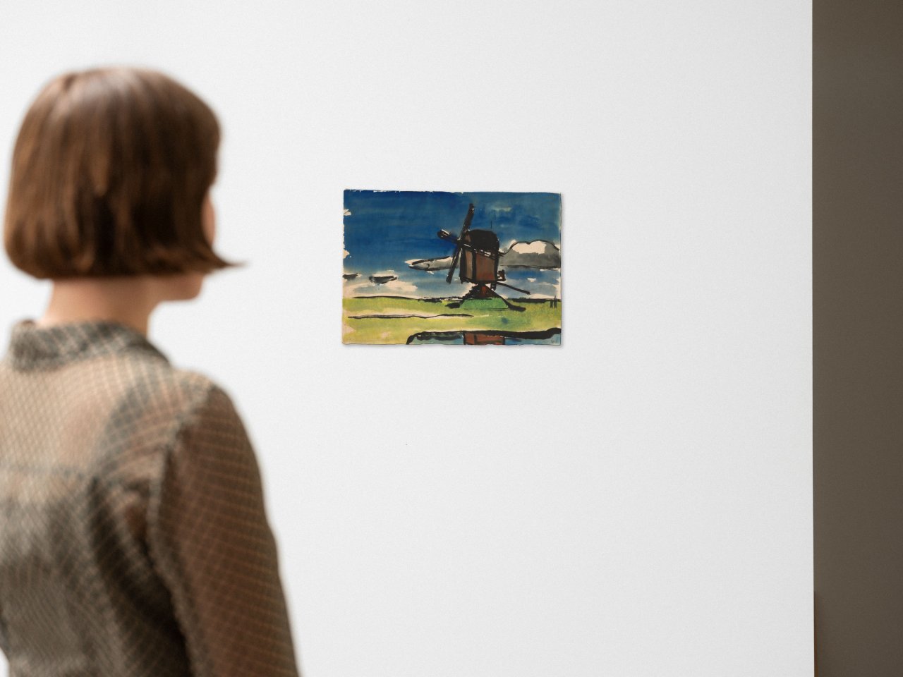 This picture shows the following artwork: Emil Nolde. ”Bockwindmühle in Nordfriesland”. 1920s.