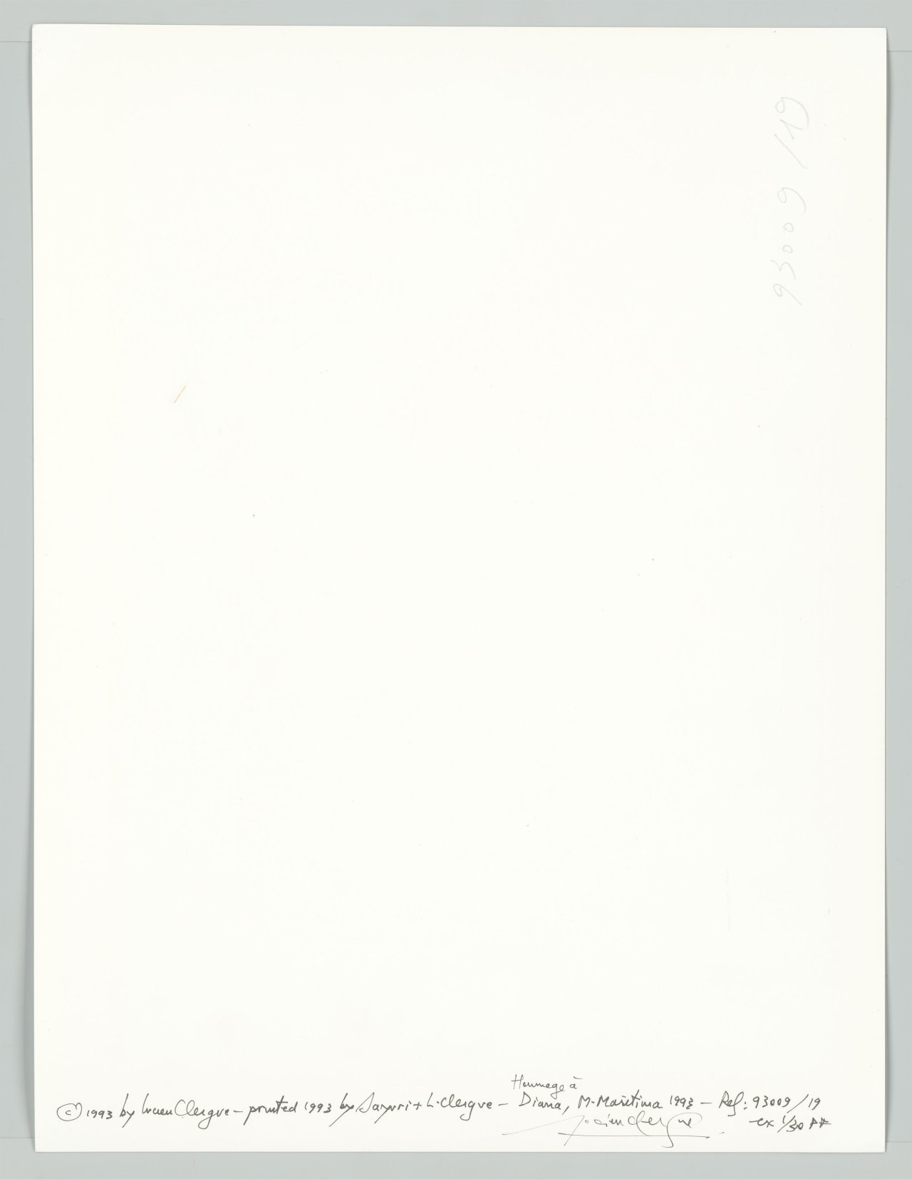 This picture shows the following artwork: Lucien Clergue. ”Hommage à Diana, M. Maritima”. 1993.