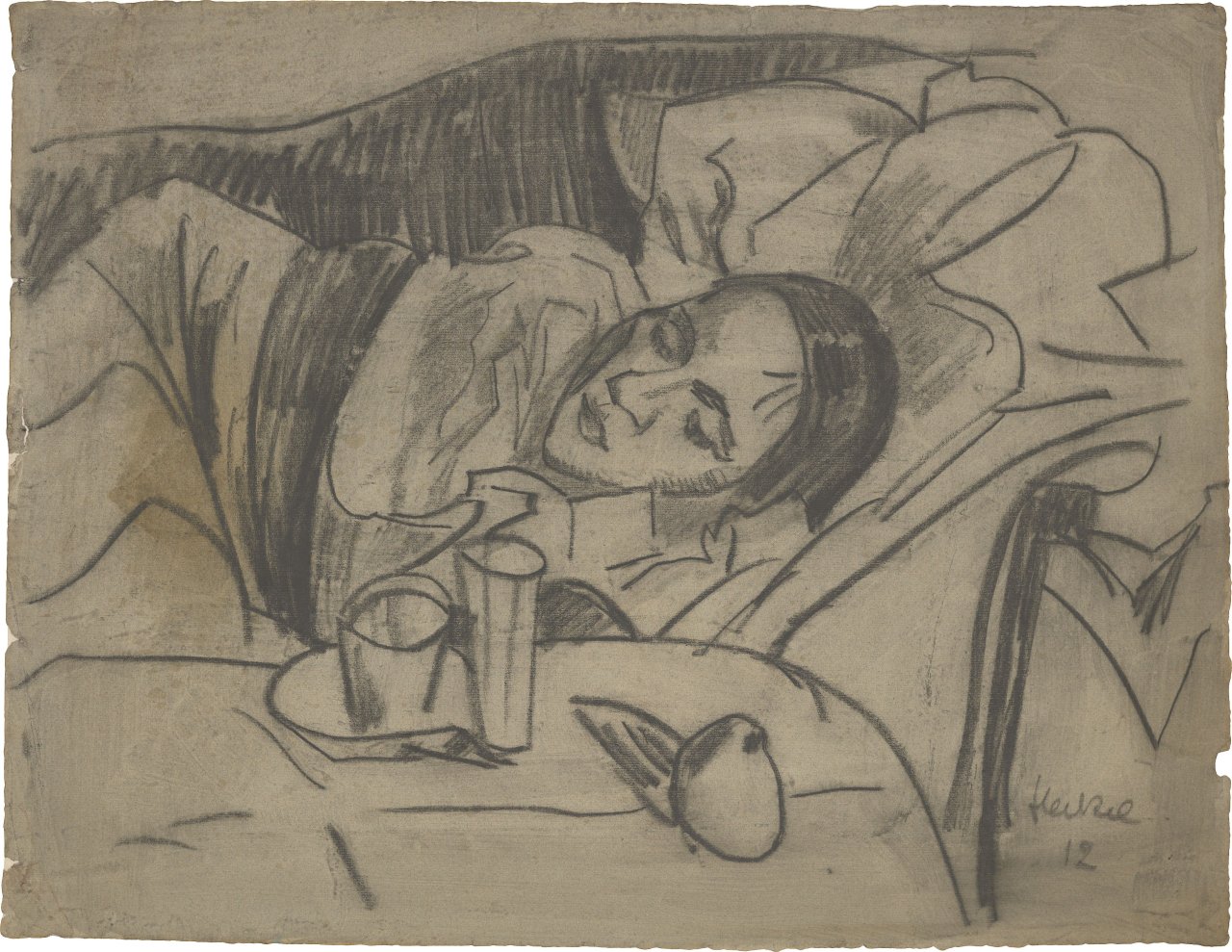 This picture shows the following artwork: Erich Heckel. ”Ruhende Frau”. 1912.