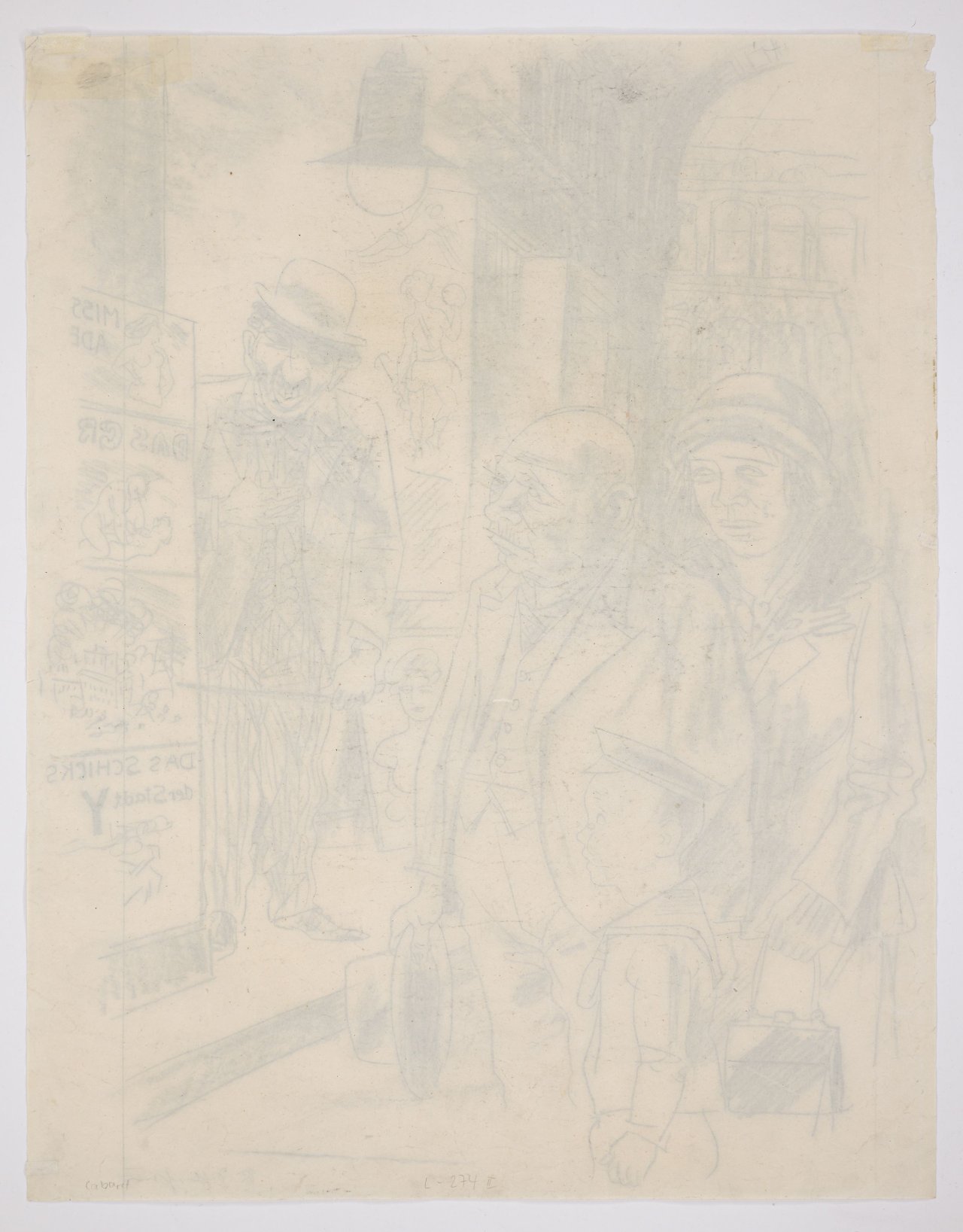 Auf diesem Bild ist das folgende Kunstwerk zu sehen: Rudolf Schlichter. Hereinspaziert. (Zu Walter Mehring. In Menschenhaut). 1924.