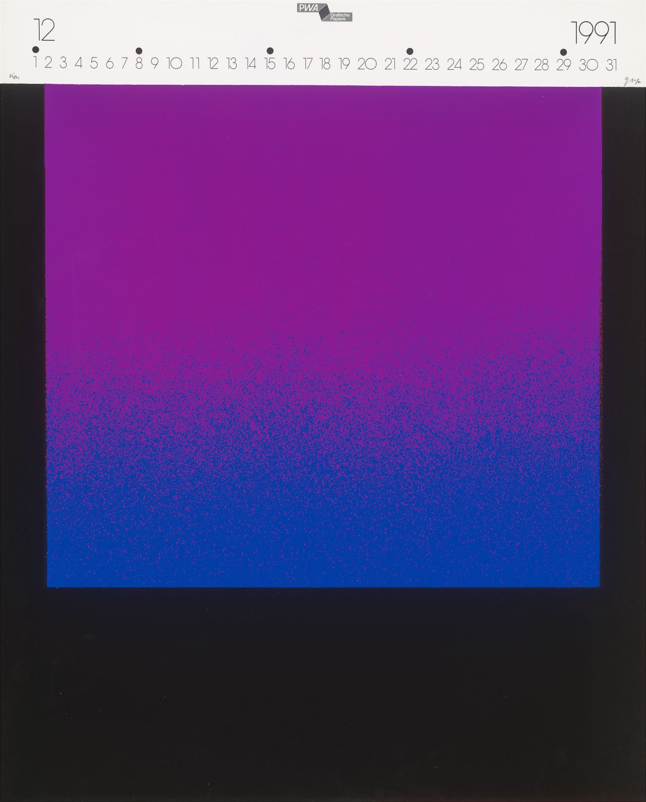 This picture shows the following artwork: Rupprecht Geiger. ”Kalender 1991”. 1990.