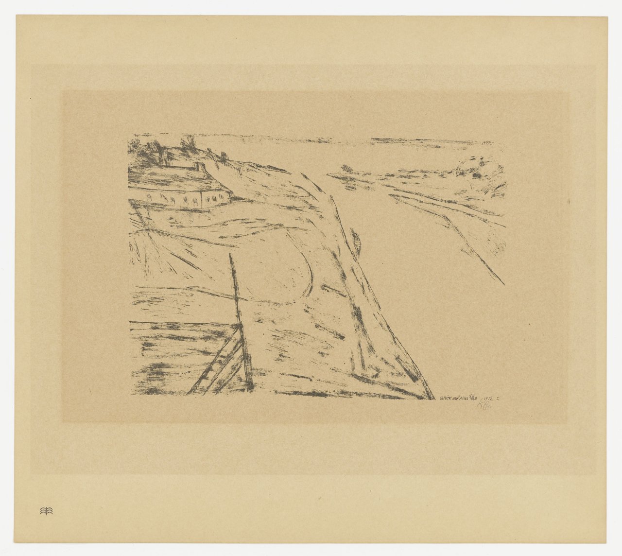 This picture shows the following artwork: Paul Klee. ”Blick auf einen Fluss”. 1912.