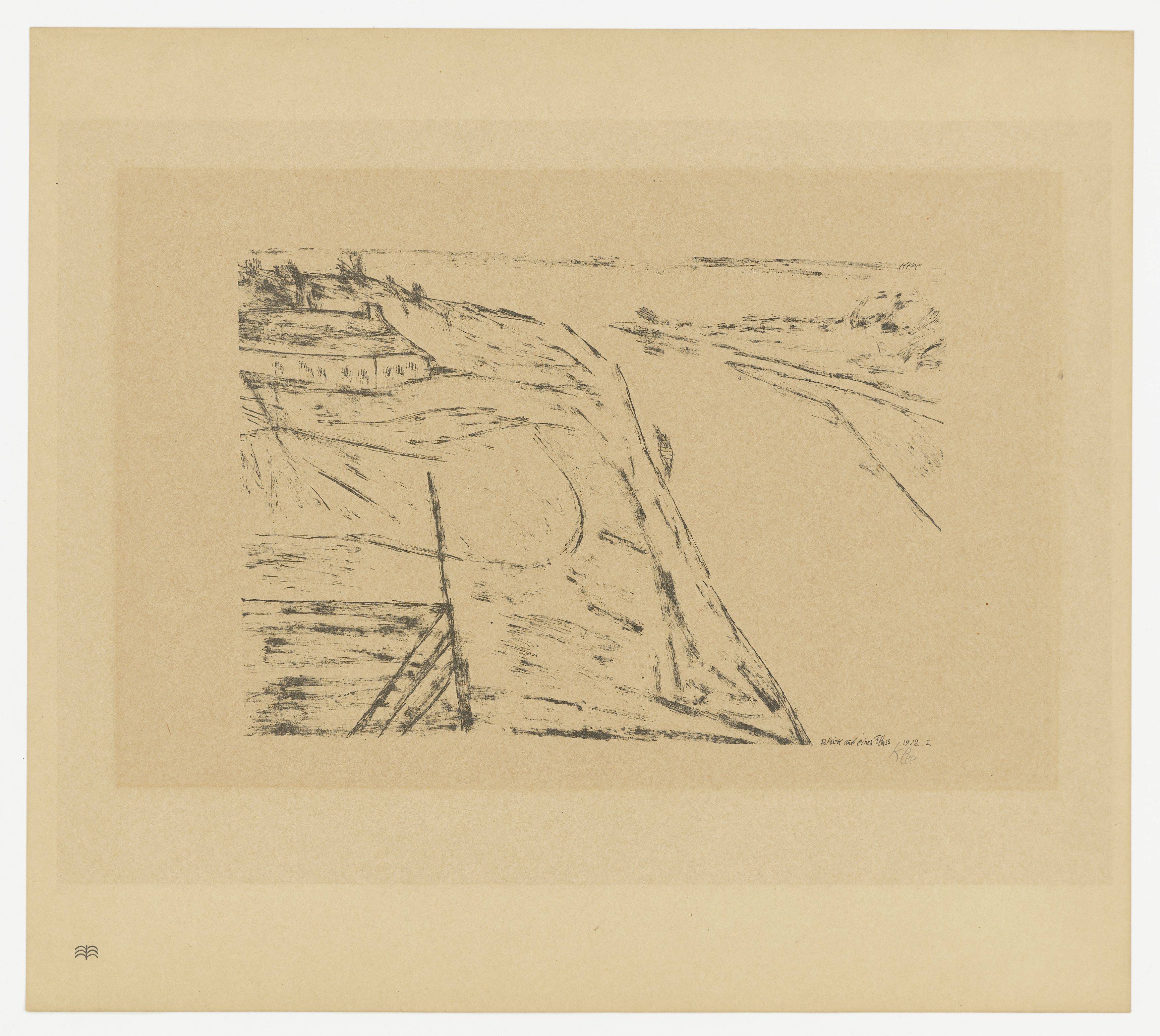 This picture shows the following artwork: Paul Klee. ”Blick auf einen Fluss”. 1912.