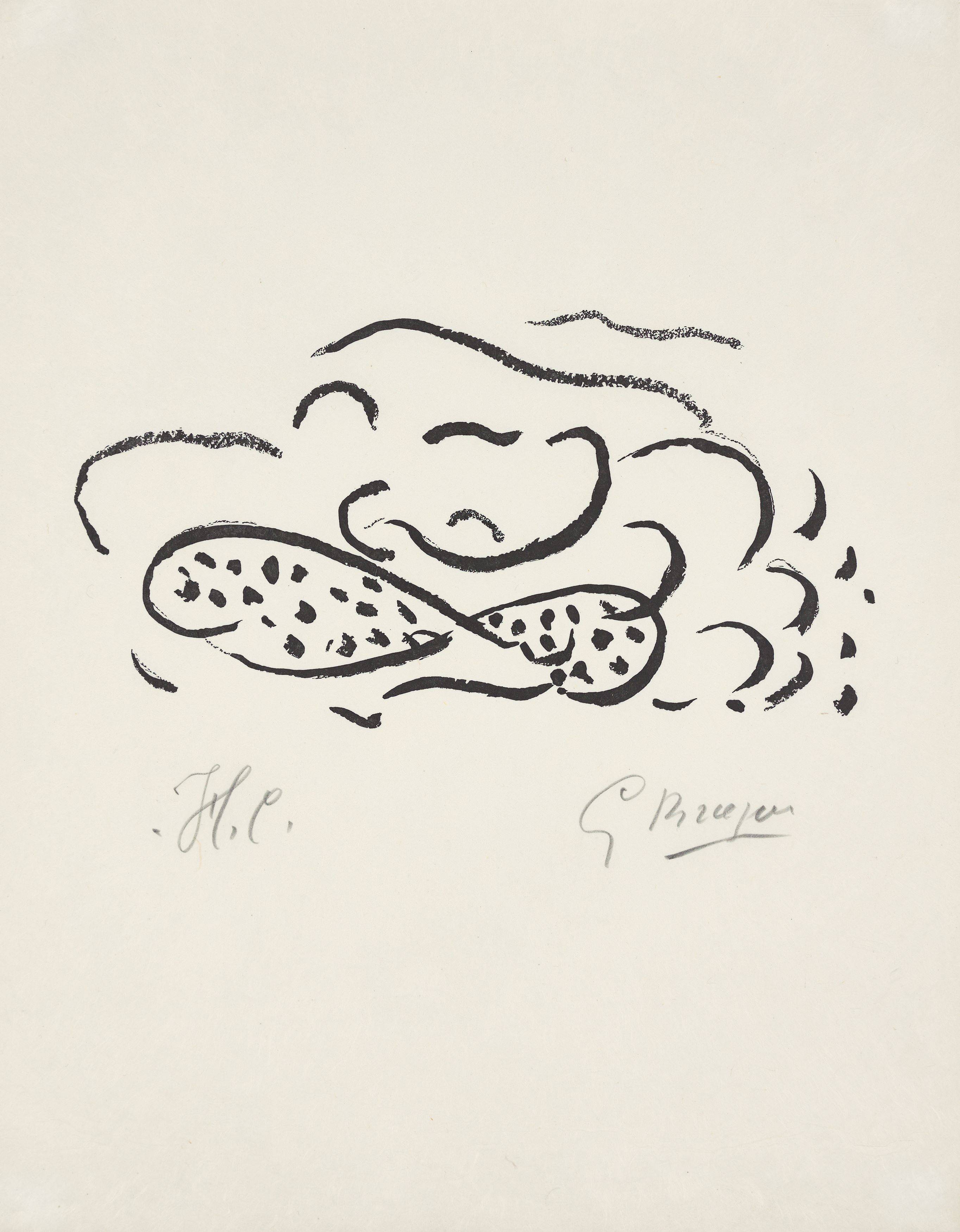 Auf diesem Bild ist das folgende Kunstwerk zu sehen: Georges Braque. Aus: „Si je mourais là-bas“. 1962.