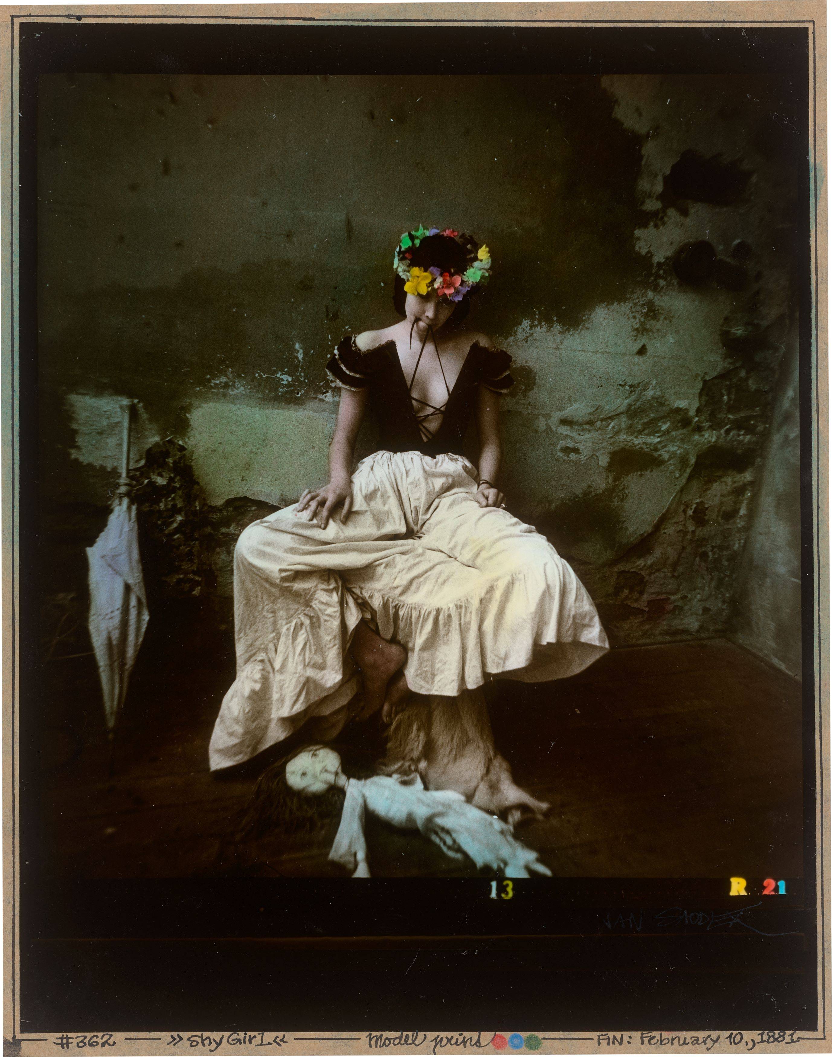 This picture shows the following artwork: Jan Saudek. ”Shy Girl”. 1981.