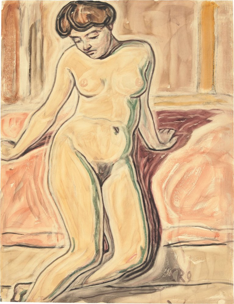 Auf diesem Bild ist das folgende Kunstwerk zu sehen: Christian Rohlfs. „Weiblicher Akt“. 1909.