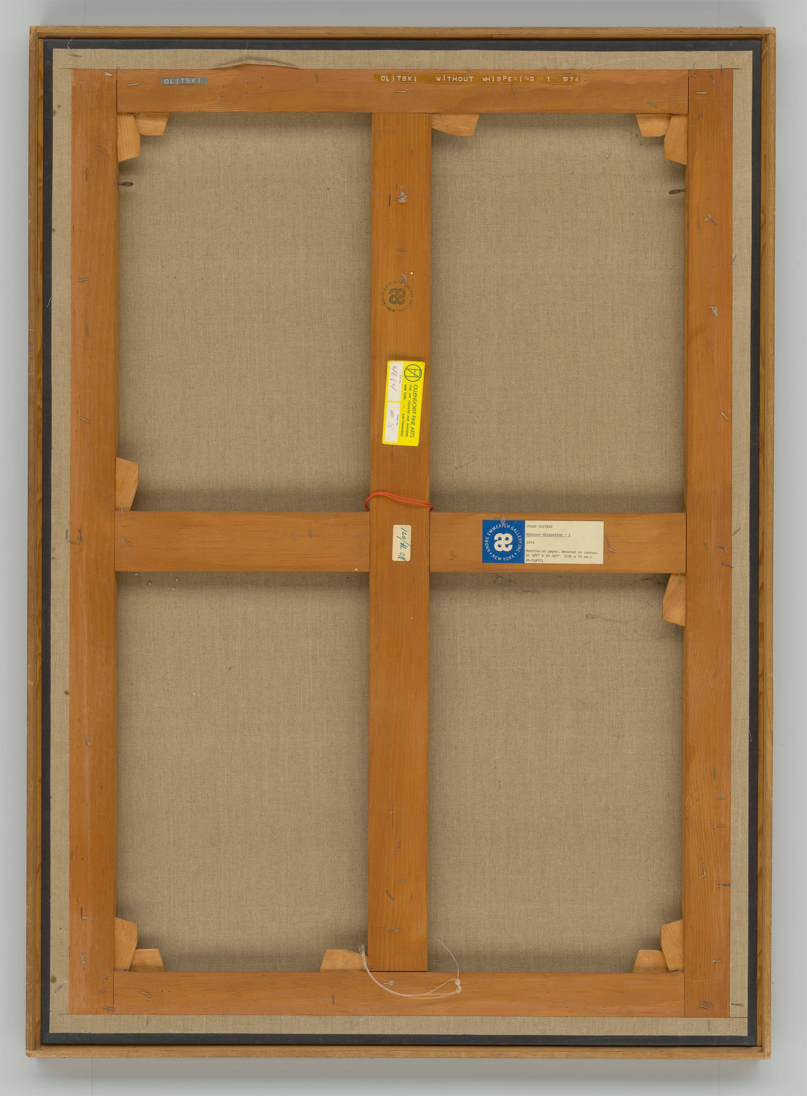 Auf diesem Bild ist das folgende Kunstwerk zu sehen: Jules Olitski. „Without Wispering 1“. 1974.