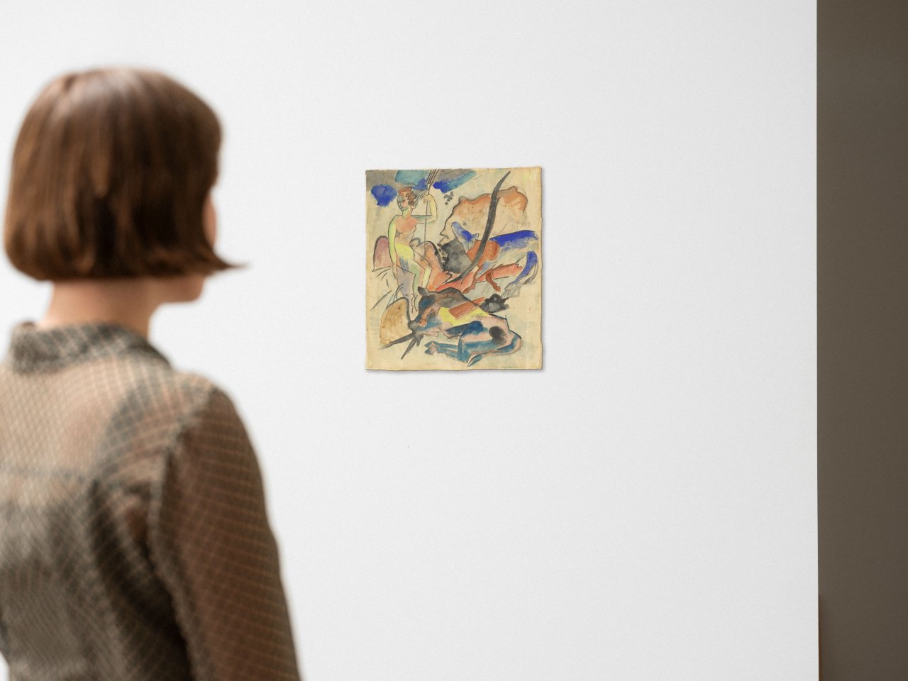 Auf diesem Bild ist das folgende Kunstwerk zu sehen: Heinrich Campendonk. „Hirtin mit Kühen“. Um 1912.