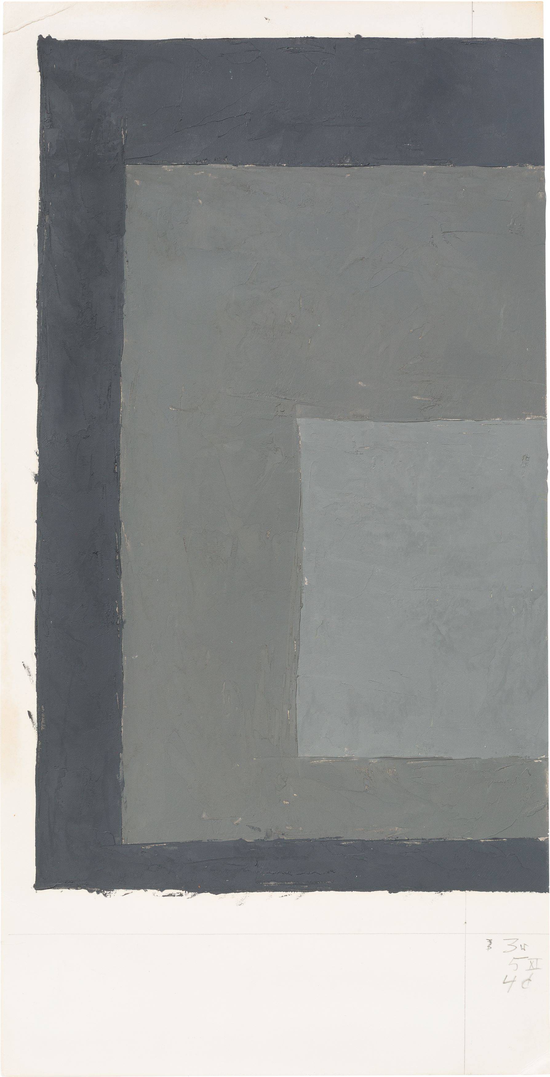 This picture shows the following artwork: Josef Albers. Color study for ”Homage to the Square”. Circa 1964-74.