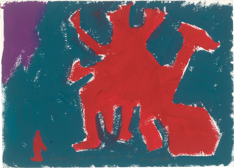 Auf diesem Bild ist das folgende Kunstwerk zu sehen: A.R. Penck. „Entwurf für eine Sculptur L“.