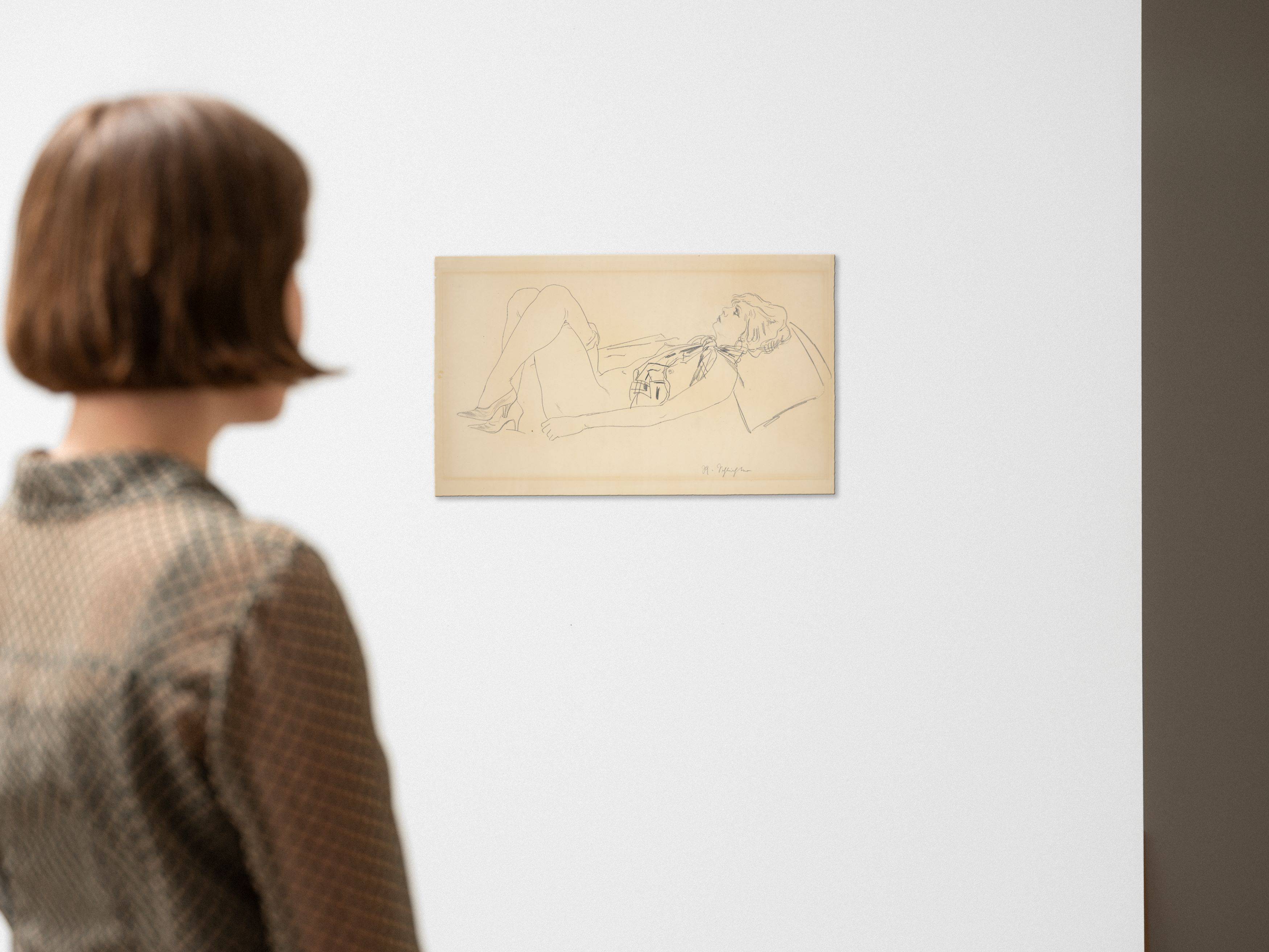 This picture shows the following artwork: Rudolf Schlichter. ”Liegende Speedy”.