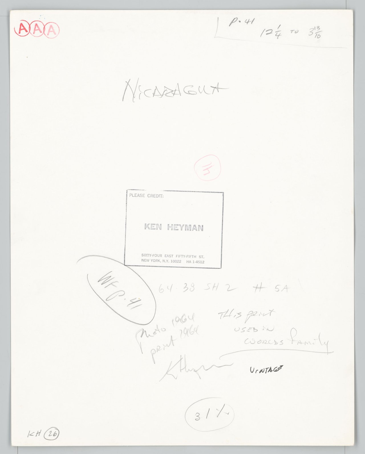 This picture shows the following artwork: Ken Heyman. Honduras. 1964.