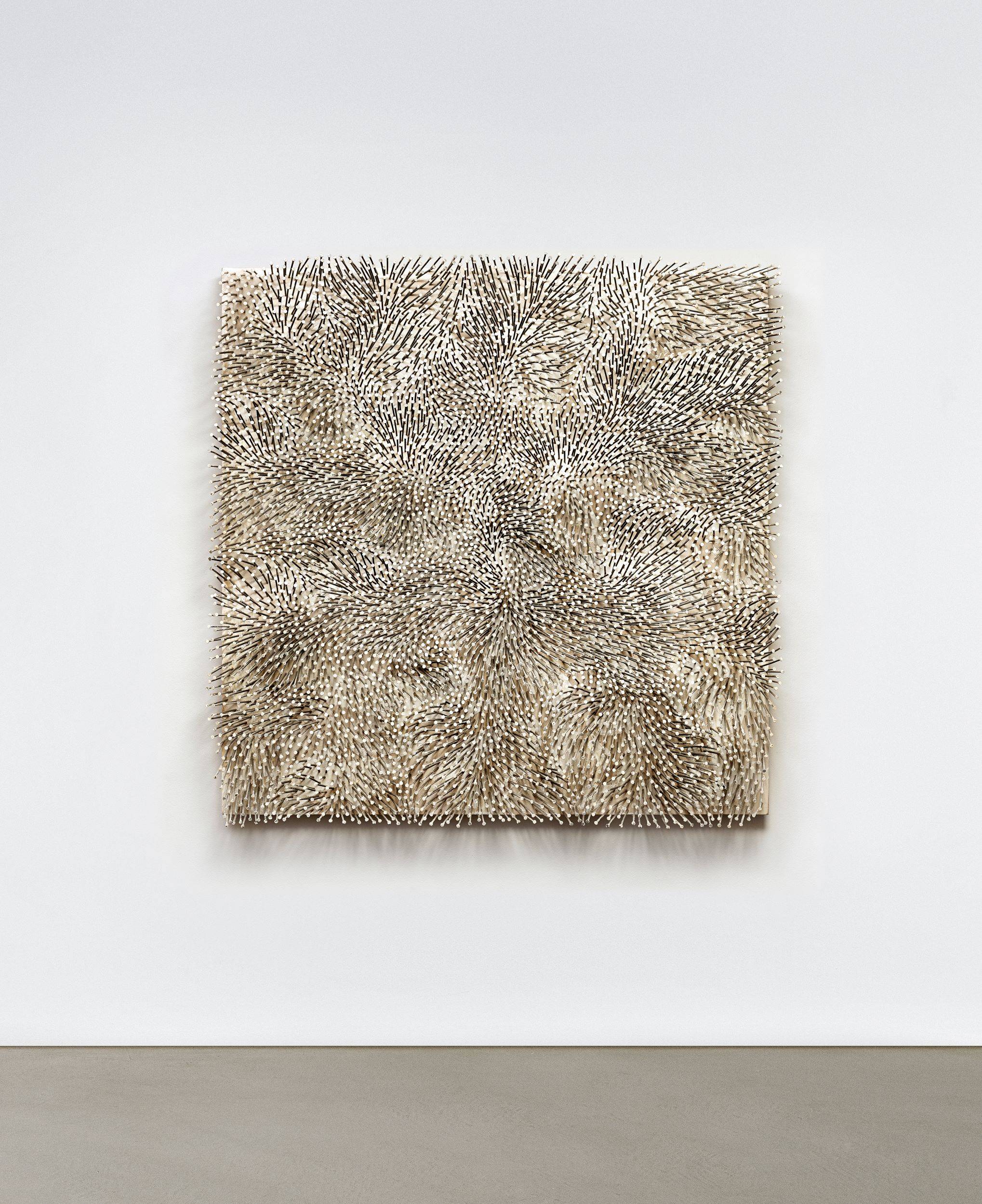 This picture shows the following artwork: Günther Uecker. ”Weißer Wind”. 1986.