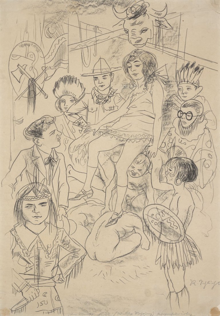 This picture shows the following artwork: Rudolf Schlichter. Wa-ta-wah. (Zu Walter Mehring. In Menschenhaut). Circa 1923/24.