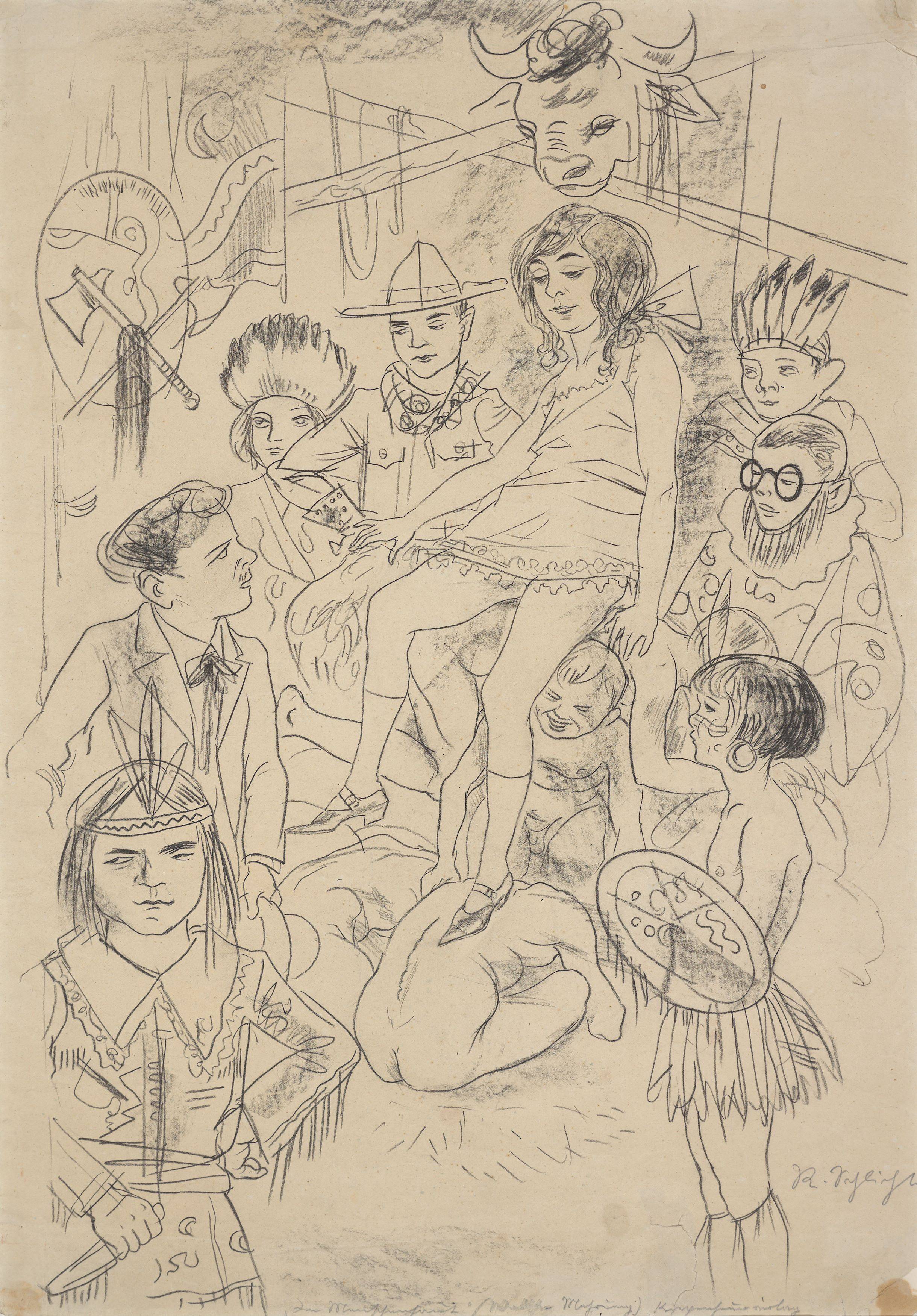 This picture shows the following artwork: Rudolf Schlichter. Wa-ta-wah. (Zu Walter Mehring. In Menschenhaut). Circa 1923/24.