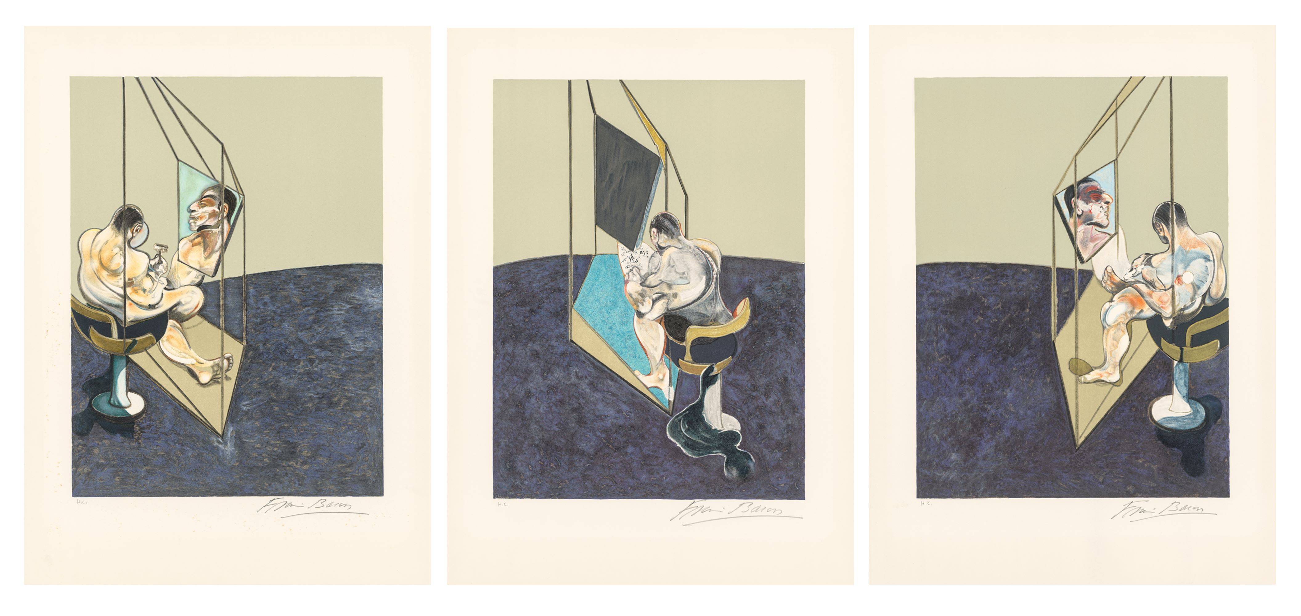 This picture shows the following artwork: Francis Bacon. ”Three studies of the male back”. 1987.