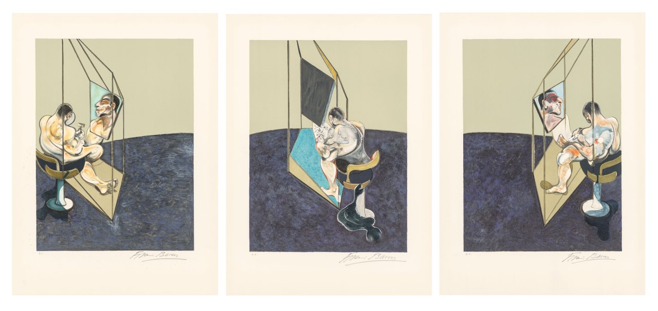 This picture shows the following artwork: Francis Bacon. ”Three studies of the male back”. 1987.