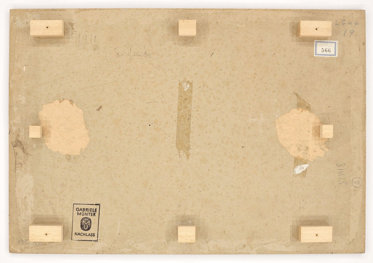 Auf diesem Bild ist das folgende Kunstwerk zu sehen: Gabriele Münter. „Blumentisch“. 1911.