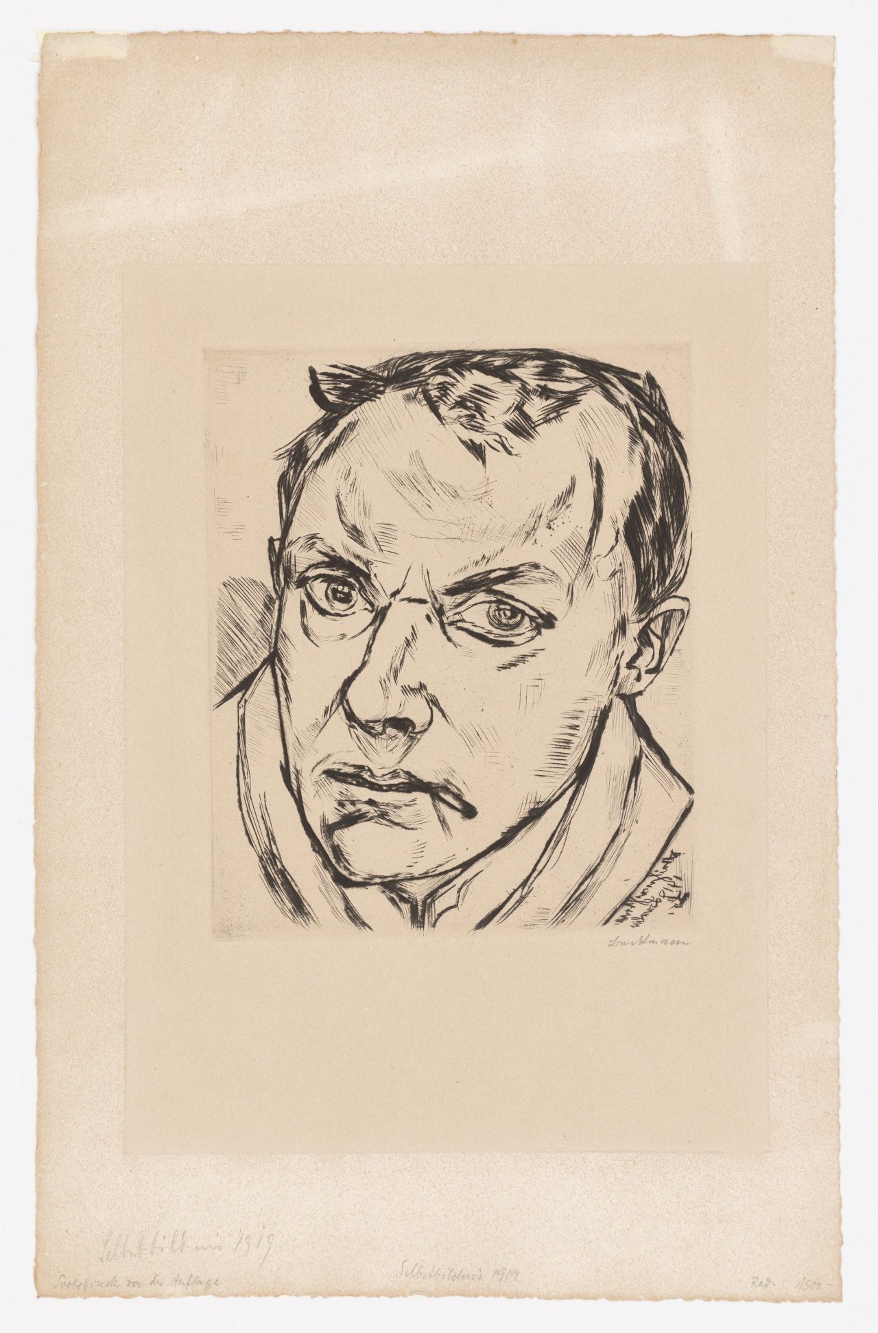 This picture shows the following artwork: Max Beckmann. ”Großes Selbstbildnis”. 1919.