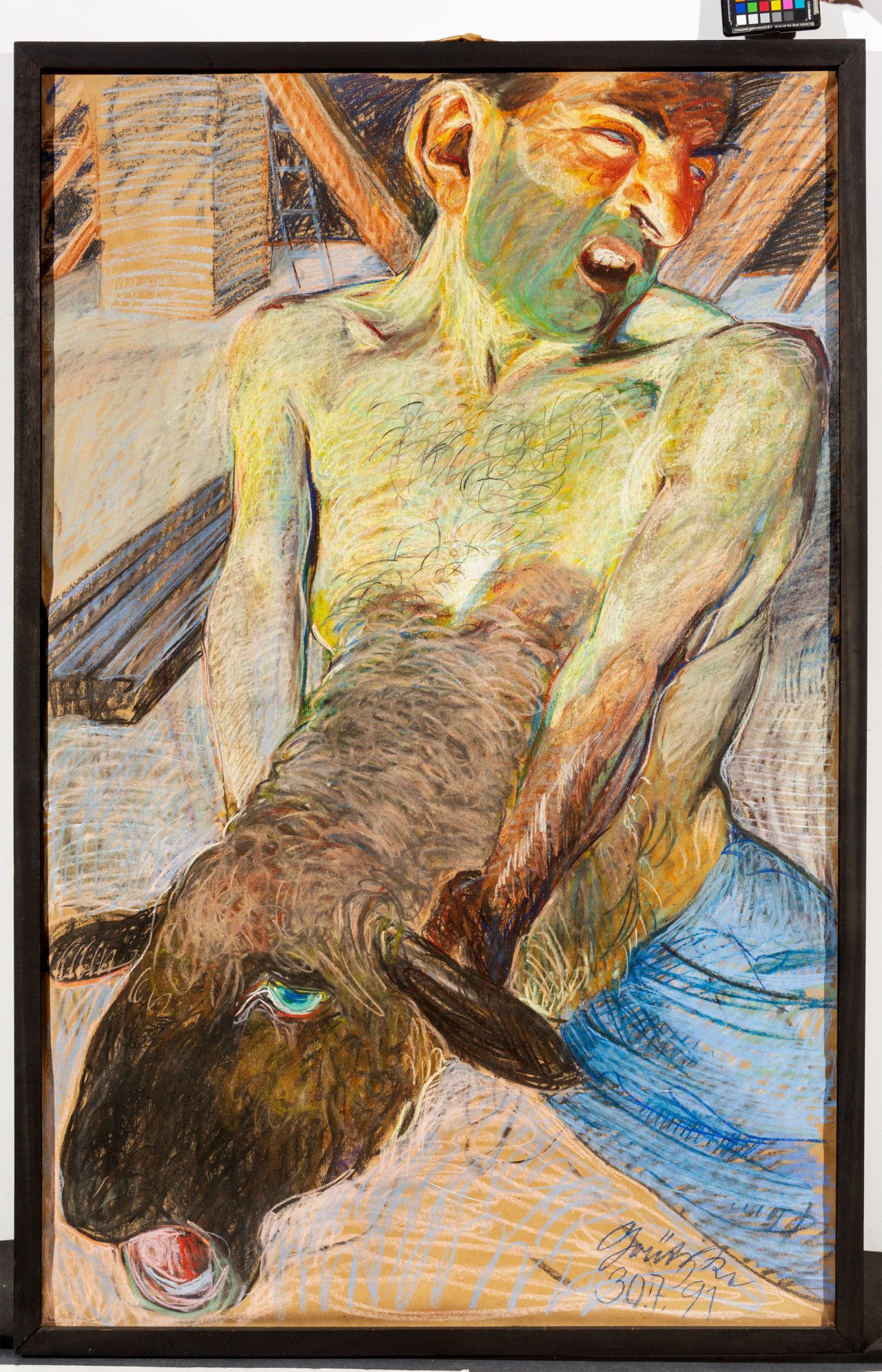 This picture shows the following artwork: Johannes Grützke. ”Das Schaf in meinem Bauch”. 1991.