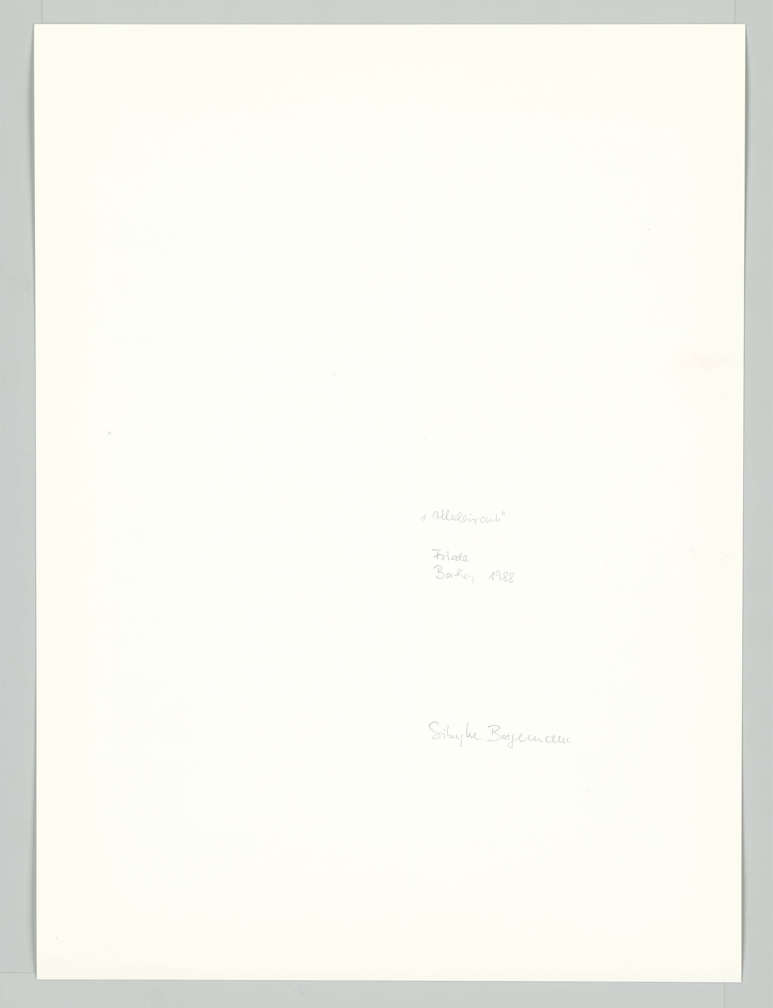 This picture shows the following artwork: Sibylle Bergemann. ”'Allerleihrauh', Frieda, Berlin”. 1988.