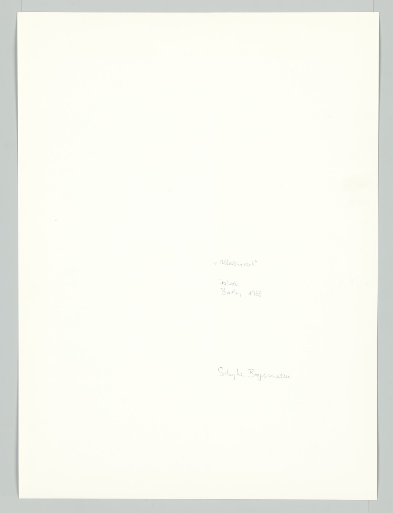 This picture shows the following artwork: Sibylle Bergemann. ”'Allerleihrauh', Frieda, Berlin”. 1988.